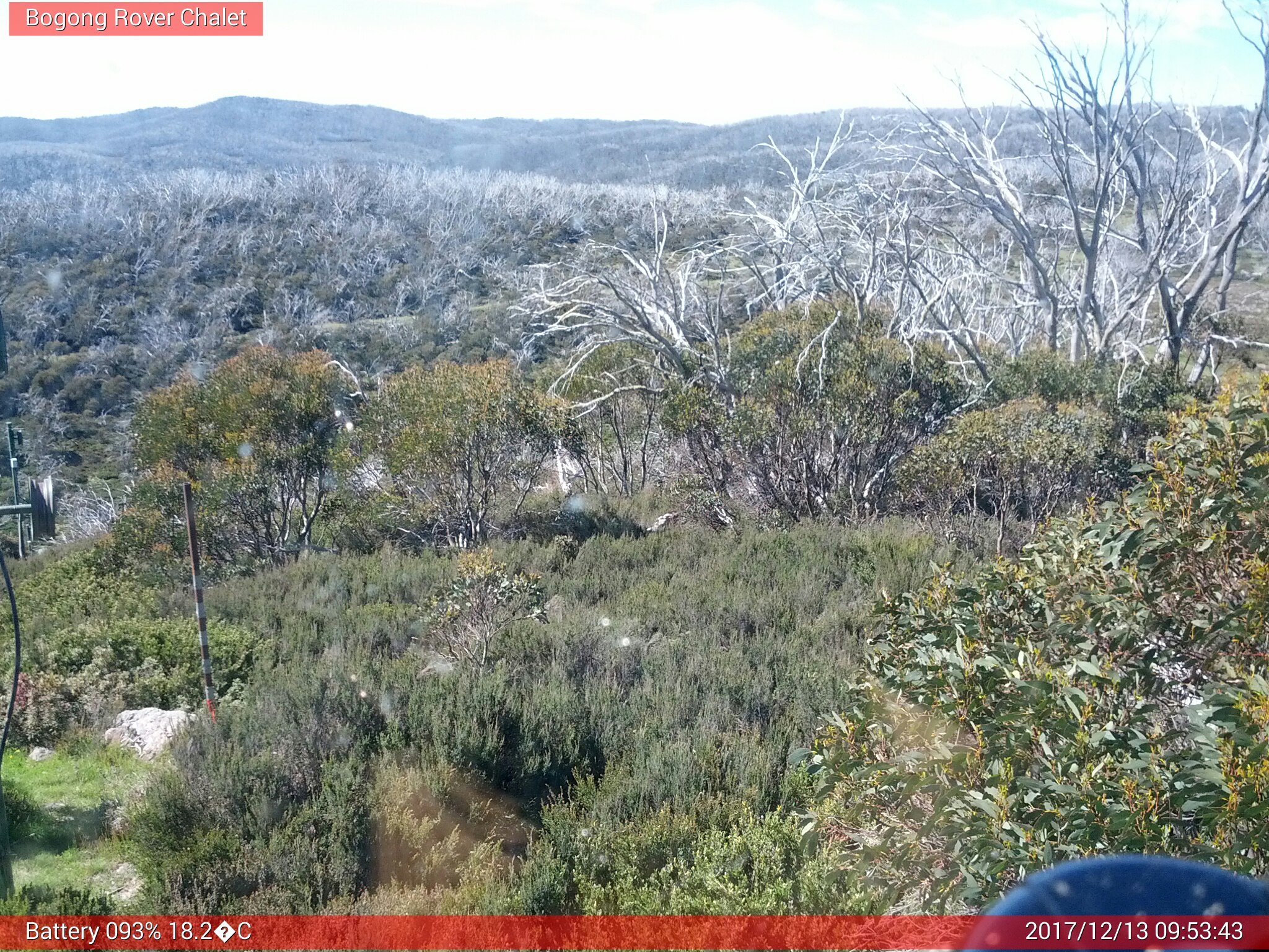 Bogong Web Cam 9:53am Wednesday 13th of December 2017