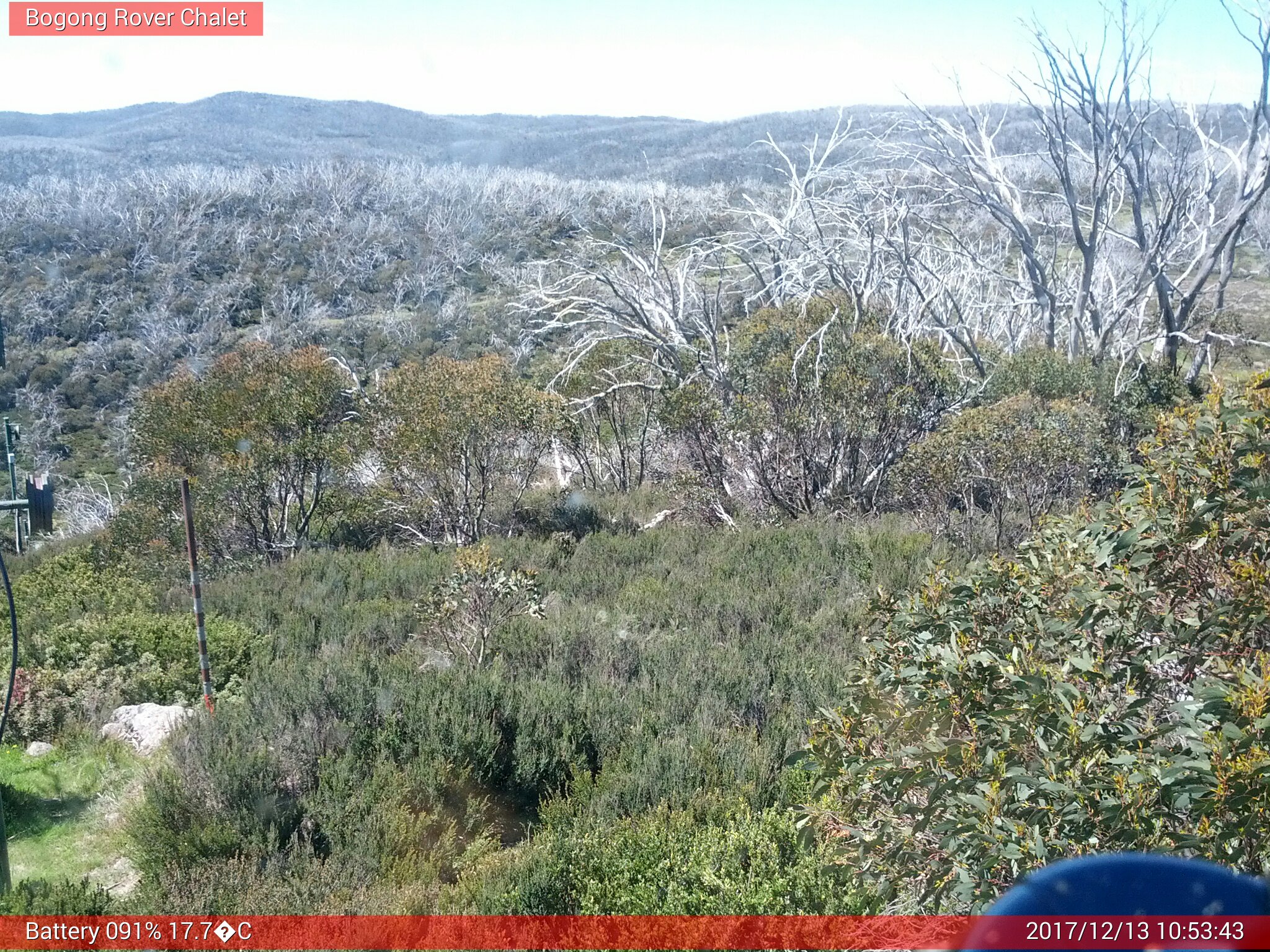 Bogong Web Cam 10:53am Wednesday 13th of December 2017