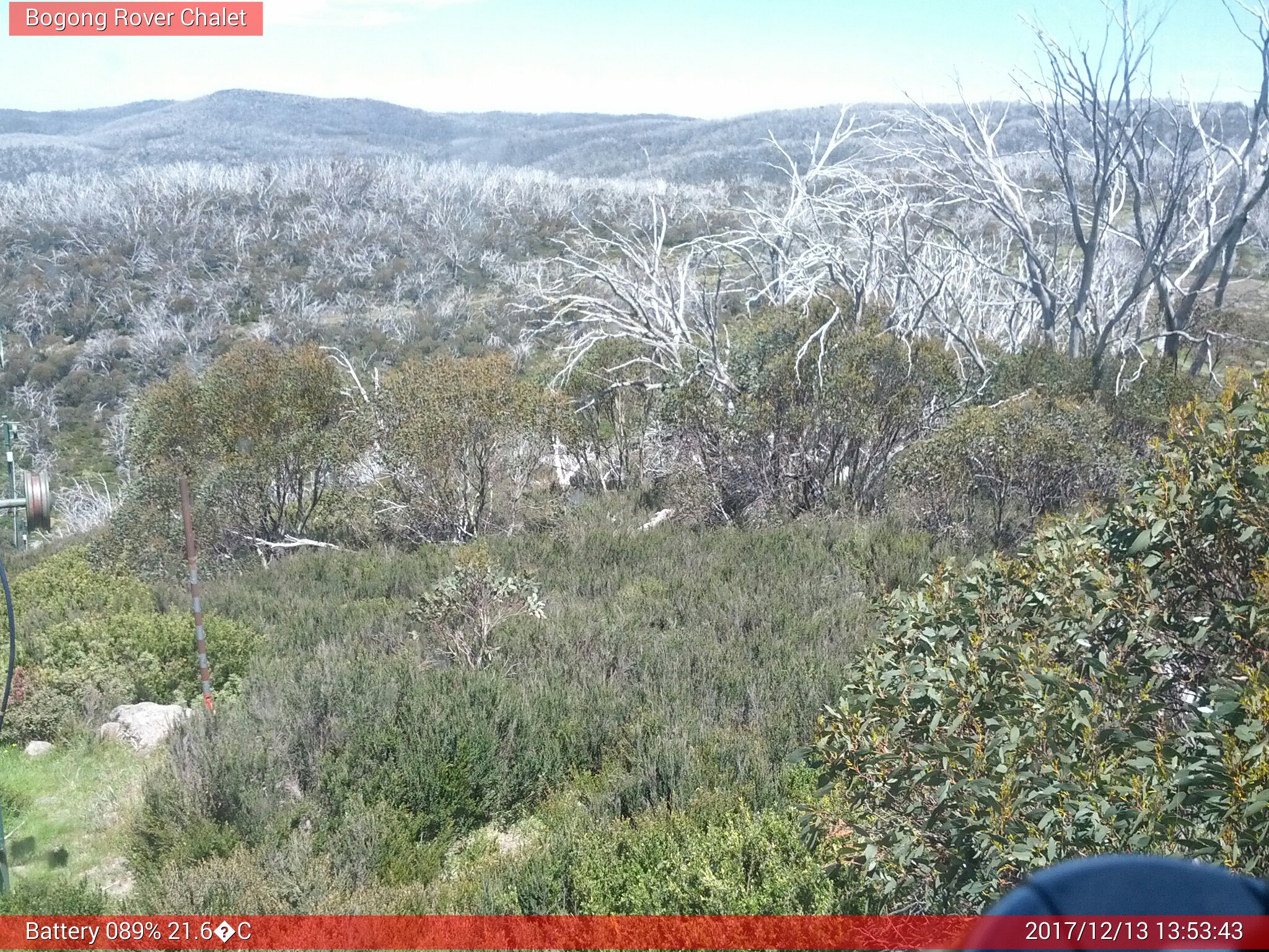 Bogong Web Cam 1:53pm Wednesday 13th of December 2017