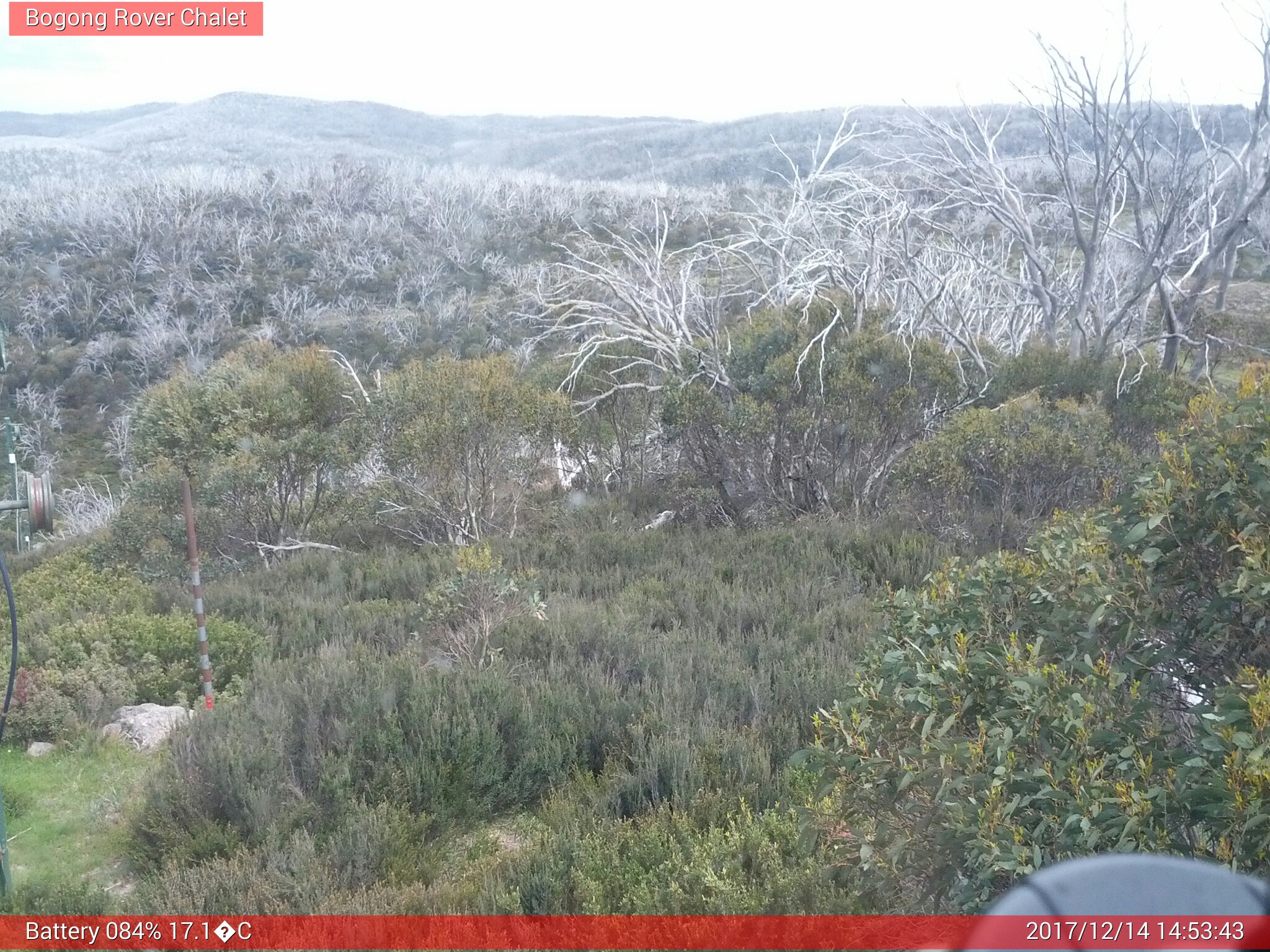 Bogong Web Cam 2:53pm Thursday 14th of December 2017