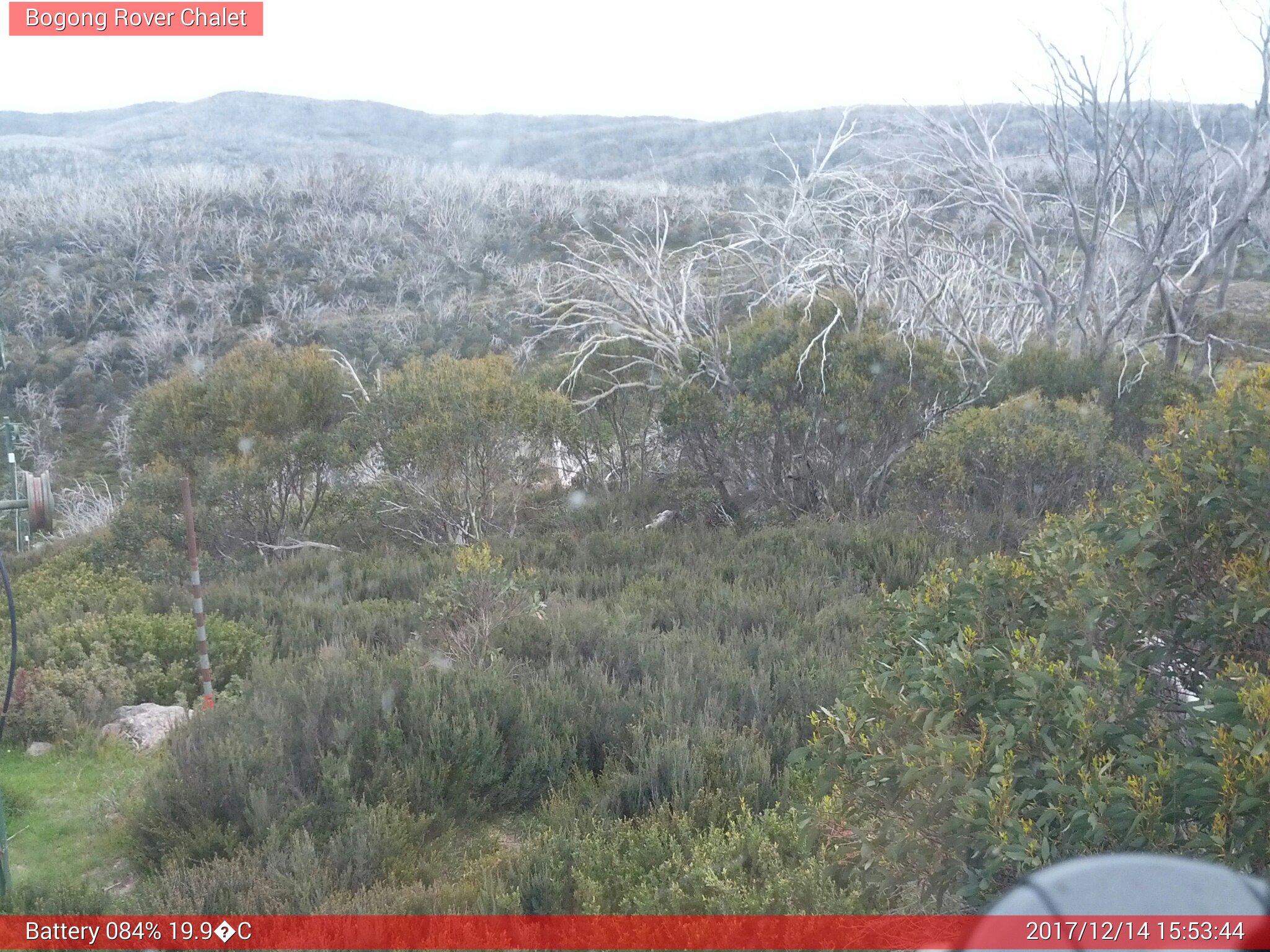 Bogong Web Cam 3:53pm Thursday 14th of December 2017