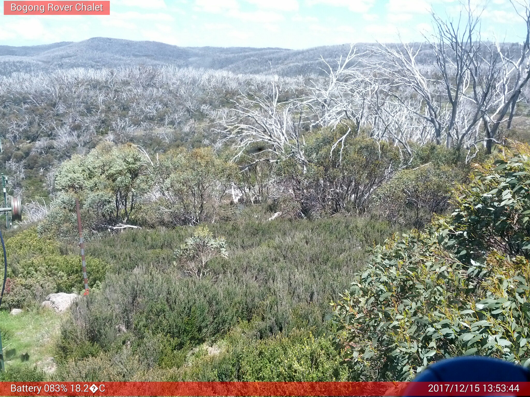 Bogong Web Cam 1:53pm Friday 15th of December 2017