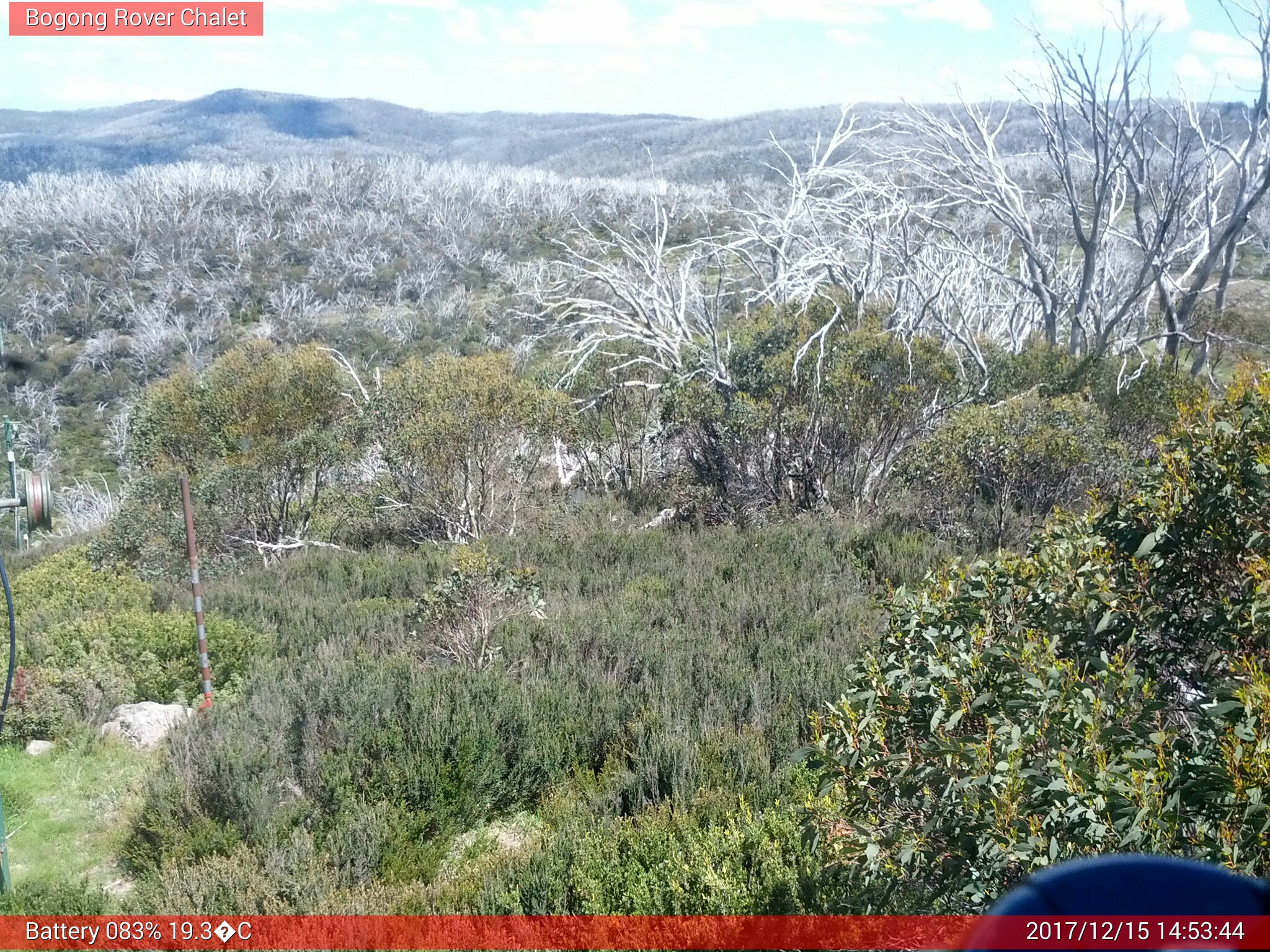 Bogong Web Cam 2:53pm Friday 15th of December 2017