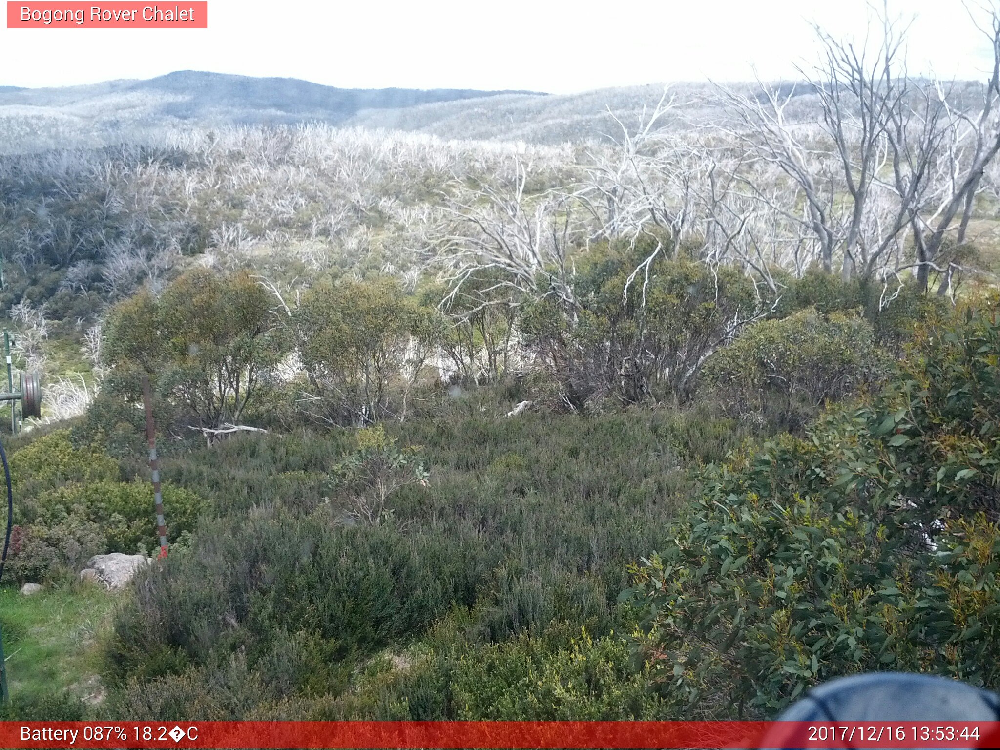 Bogong Web Cam 1:53pm Saturday 16th of December 2017