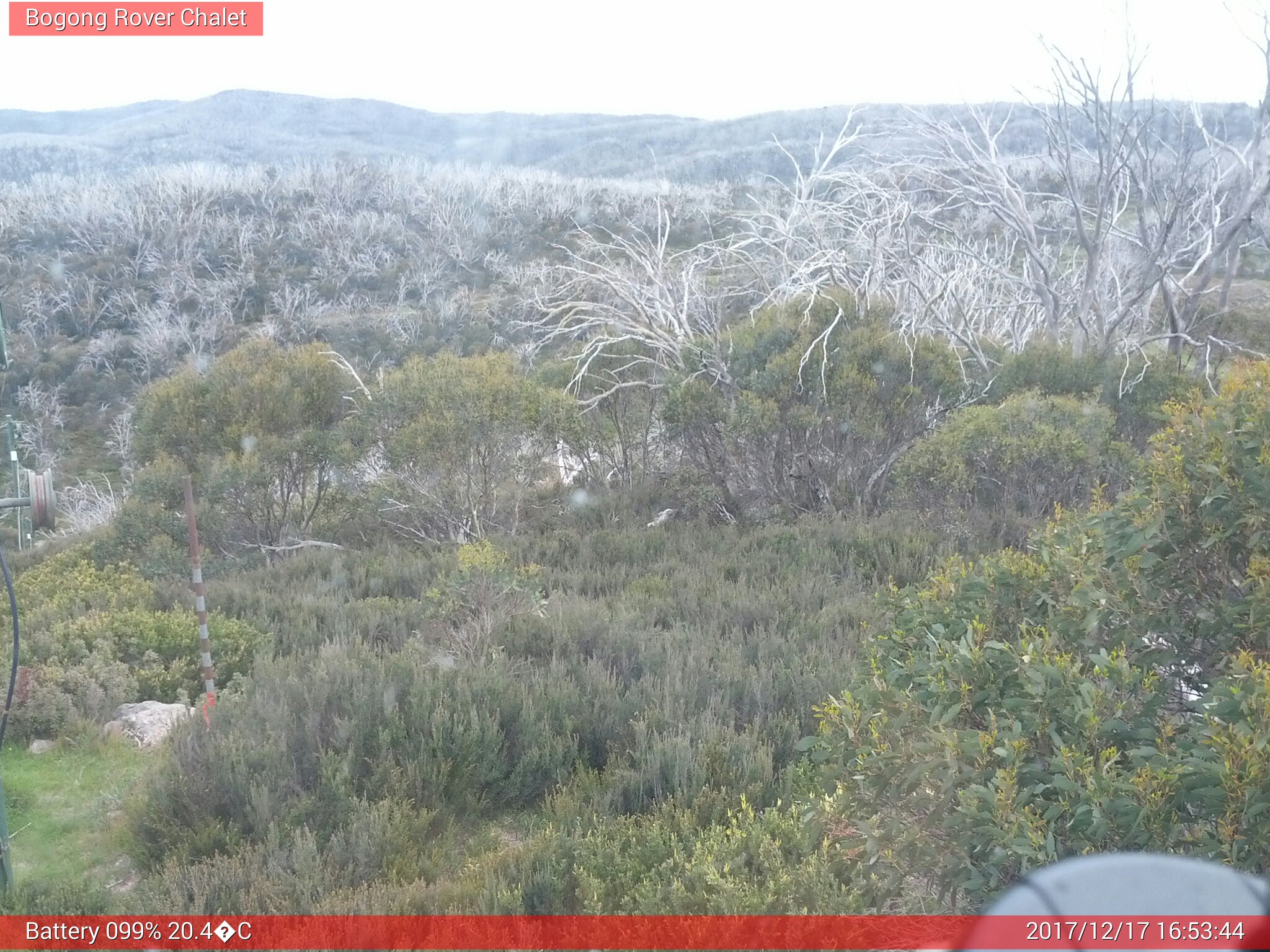 Bogong Web Cam 4:53pm Sunday 17th of December 2017