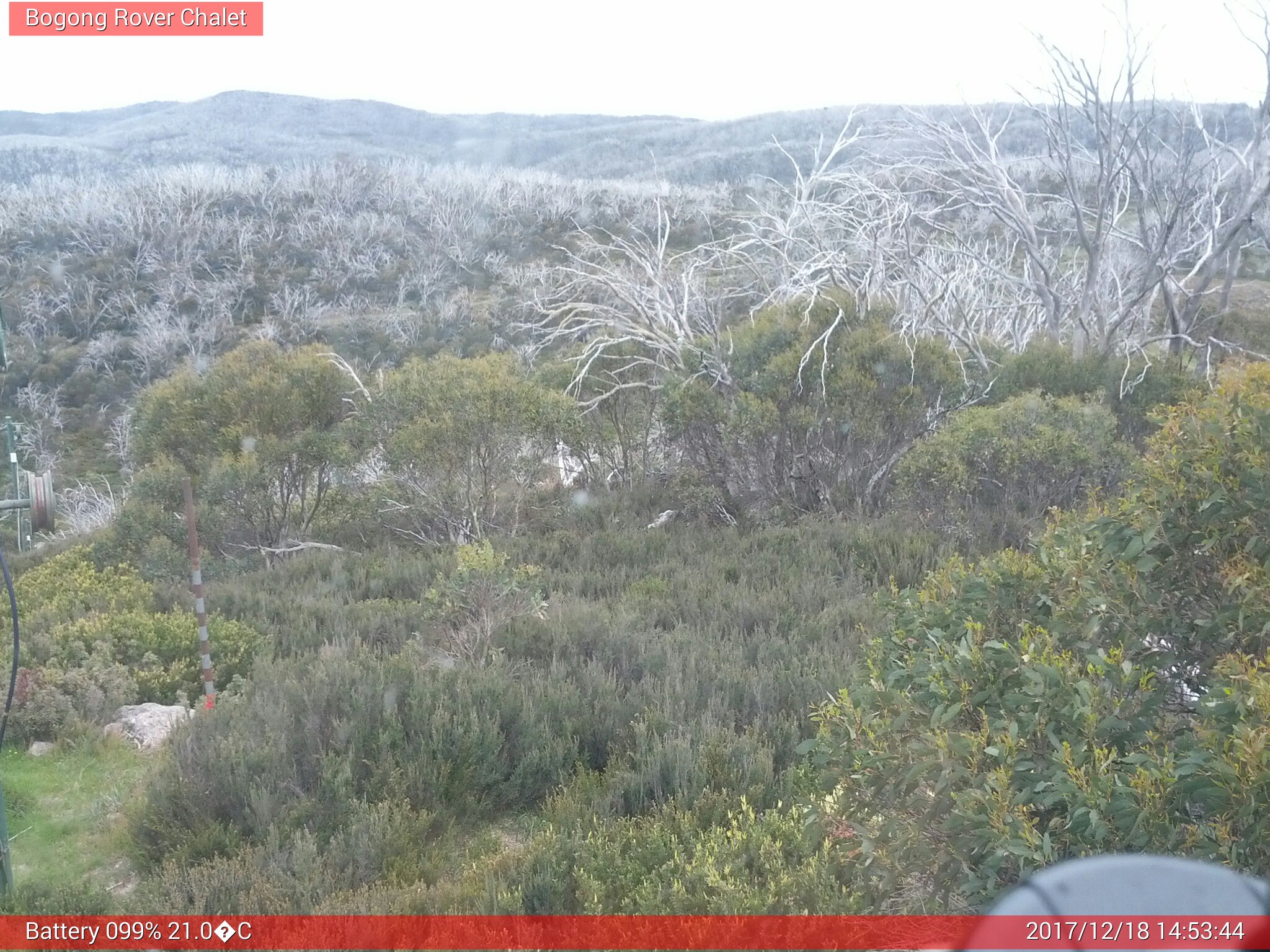 Bogong Web Cam 2:53pm Monday 18th of December 2017