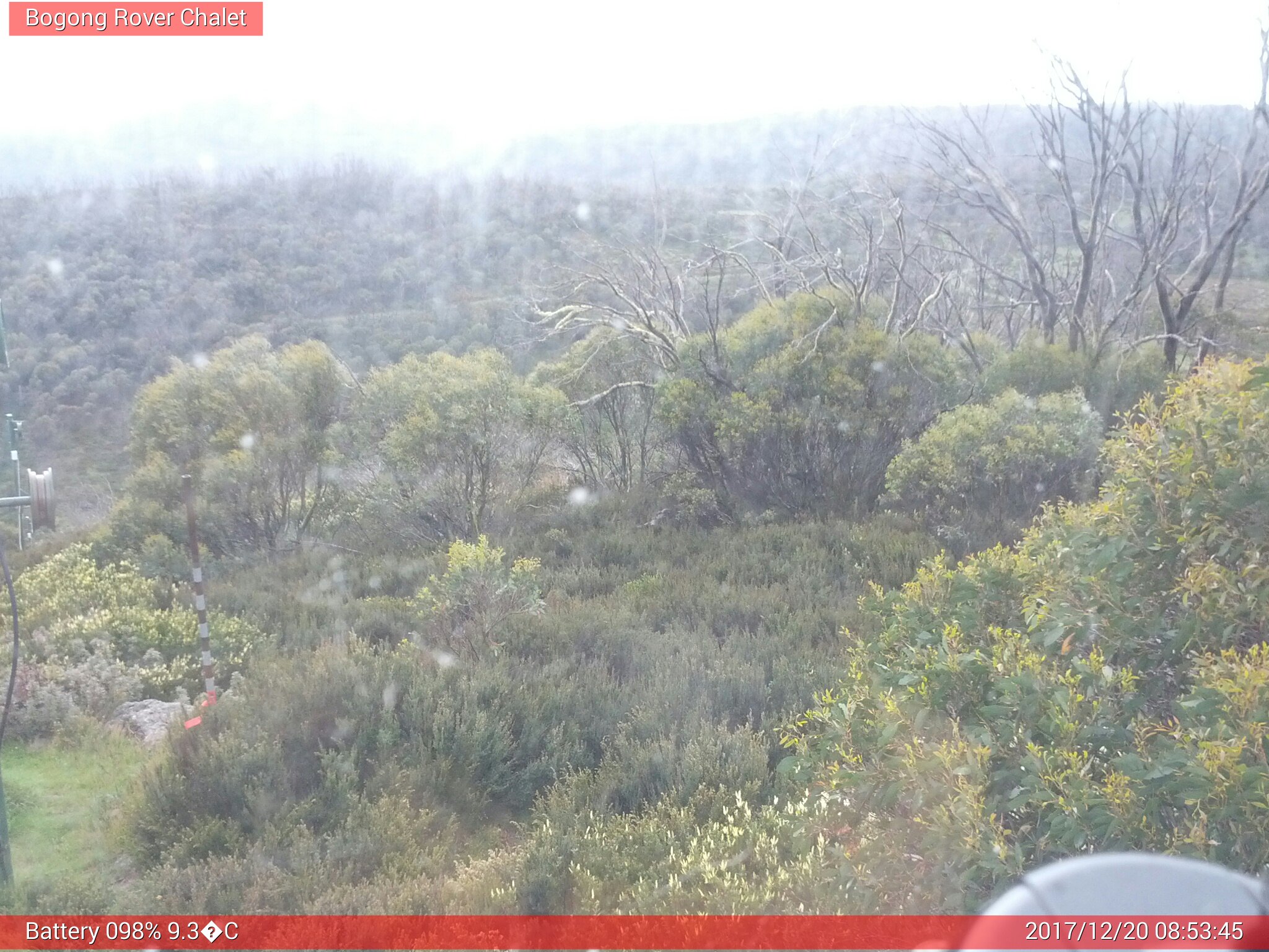 Bogong Web Cam 8:53am Wednesday 20th of December 2017