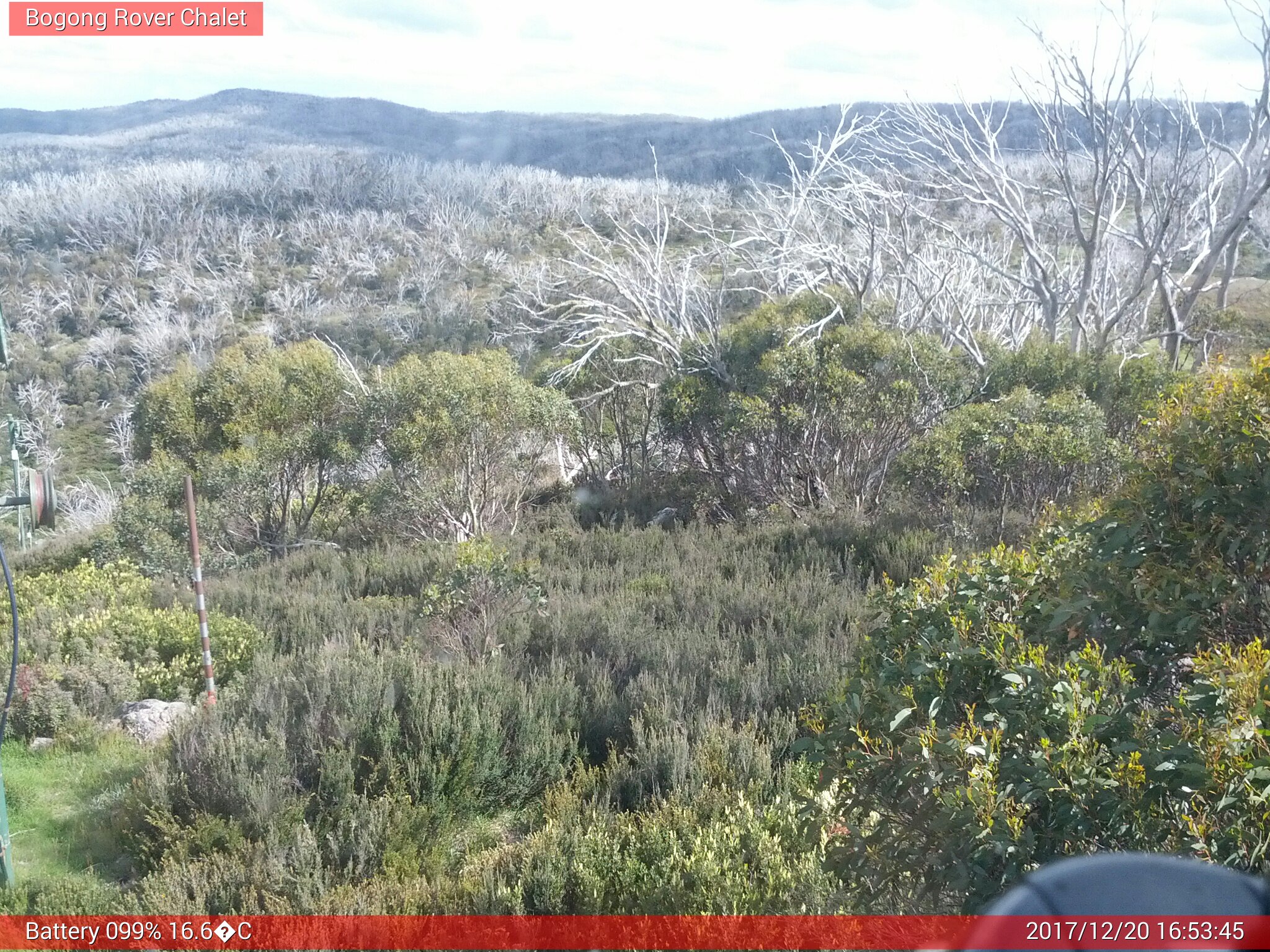 Bogong Web Cam 4:53pm Wednesday 20th of December 2017