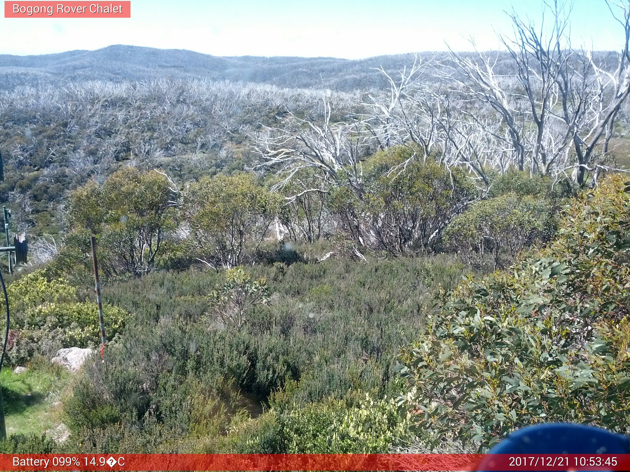 Bogong Web Cam 10:53am Thursday 21st of December 2017