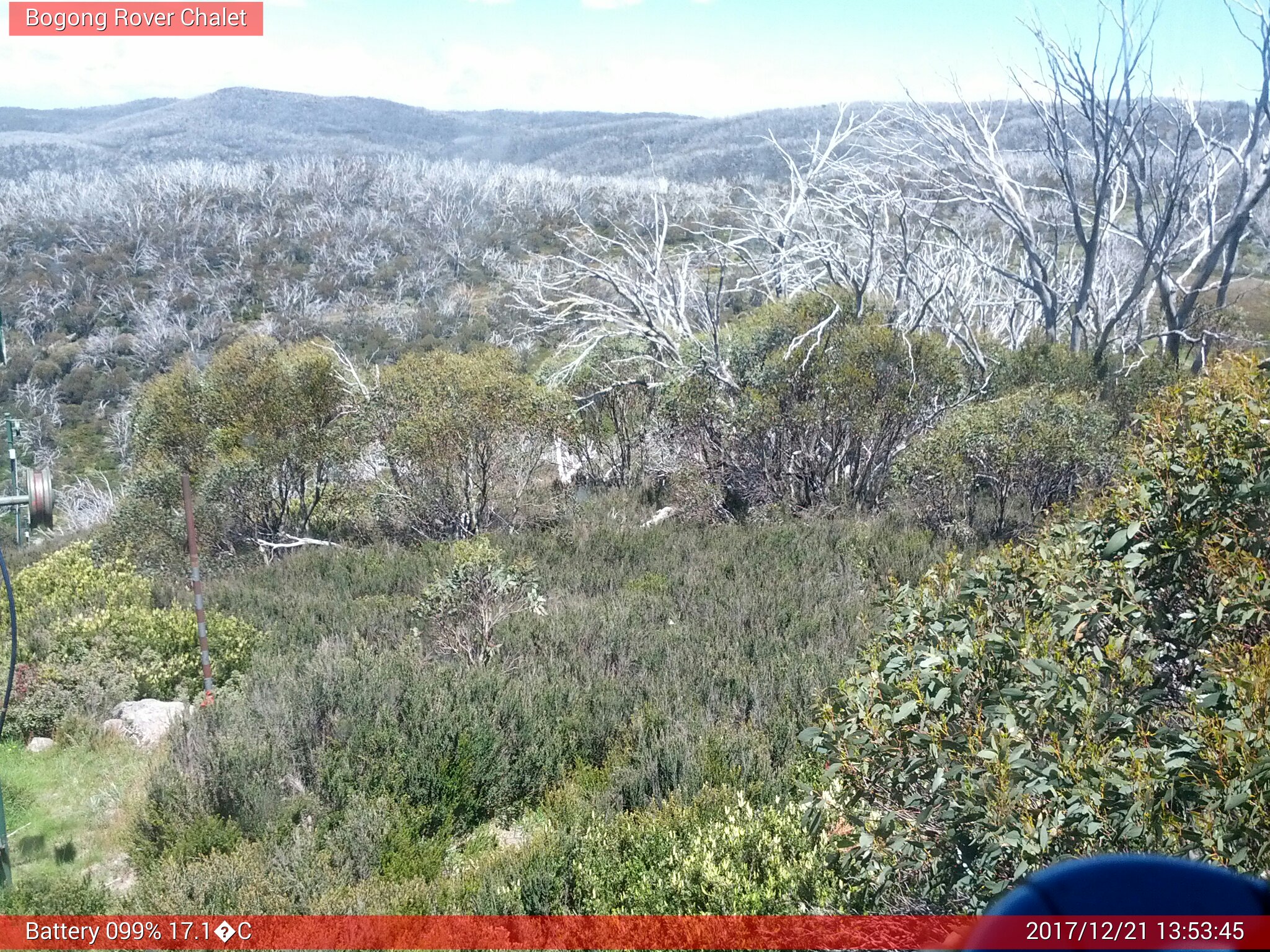 Bogong Web Cam 1:53pm Thursday 21st of December 2017