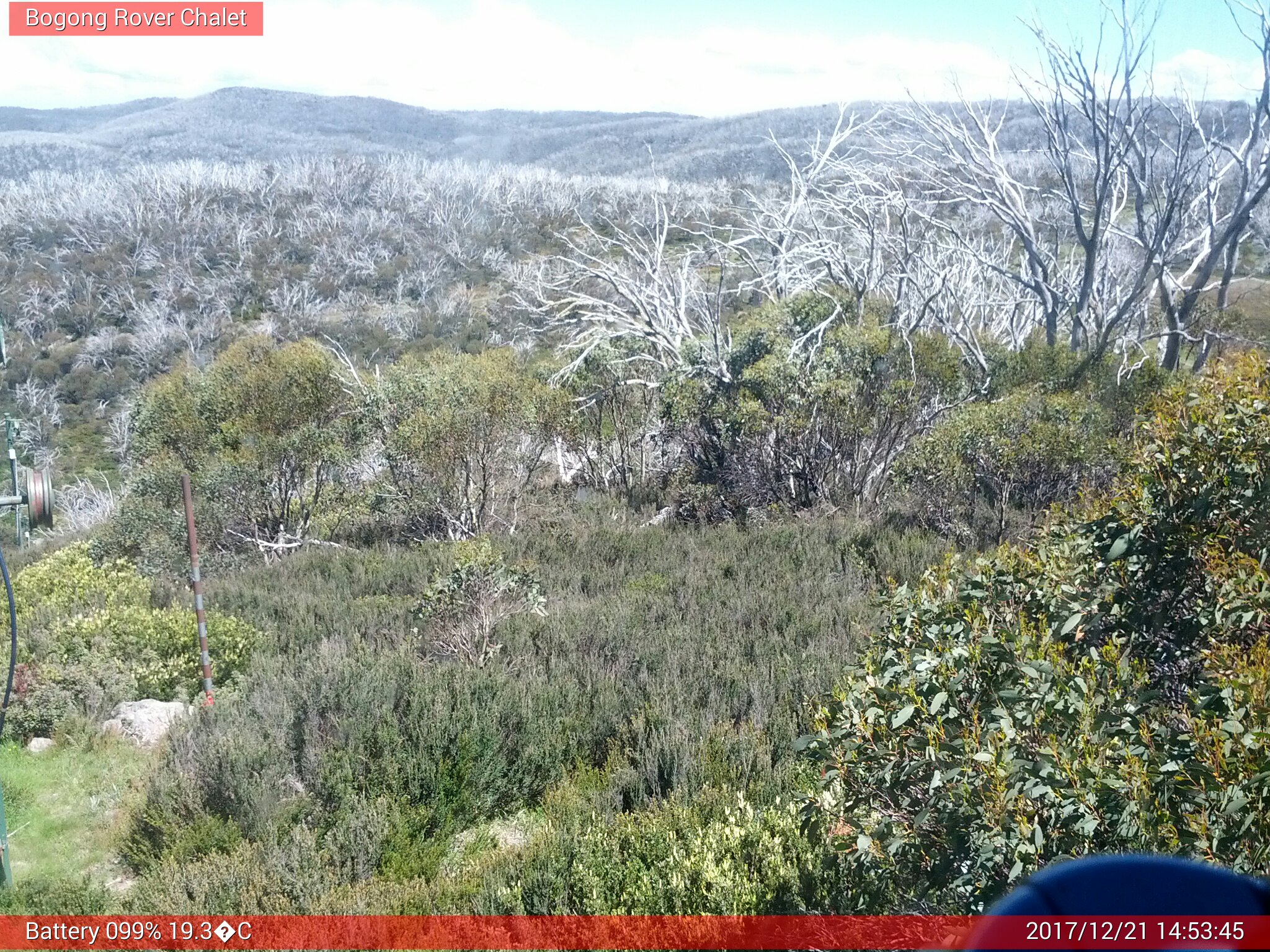 Bogong Web Cam 2:53pm Thursday 21st of December 2017