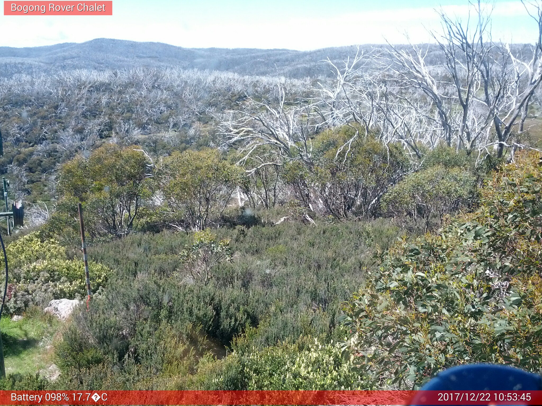 Bogong Web Cam 10:53am Friday 22nd of December 2017