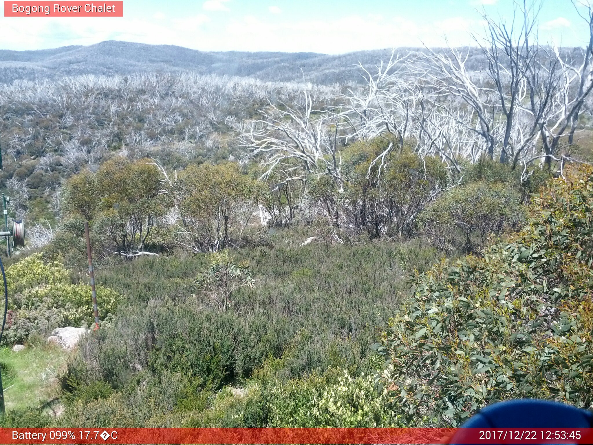 Bogong Web Cam 12:53pm Friday 22nd of December 2017