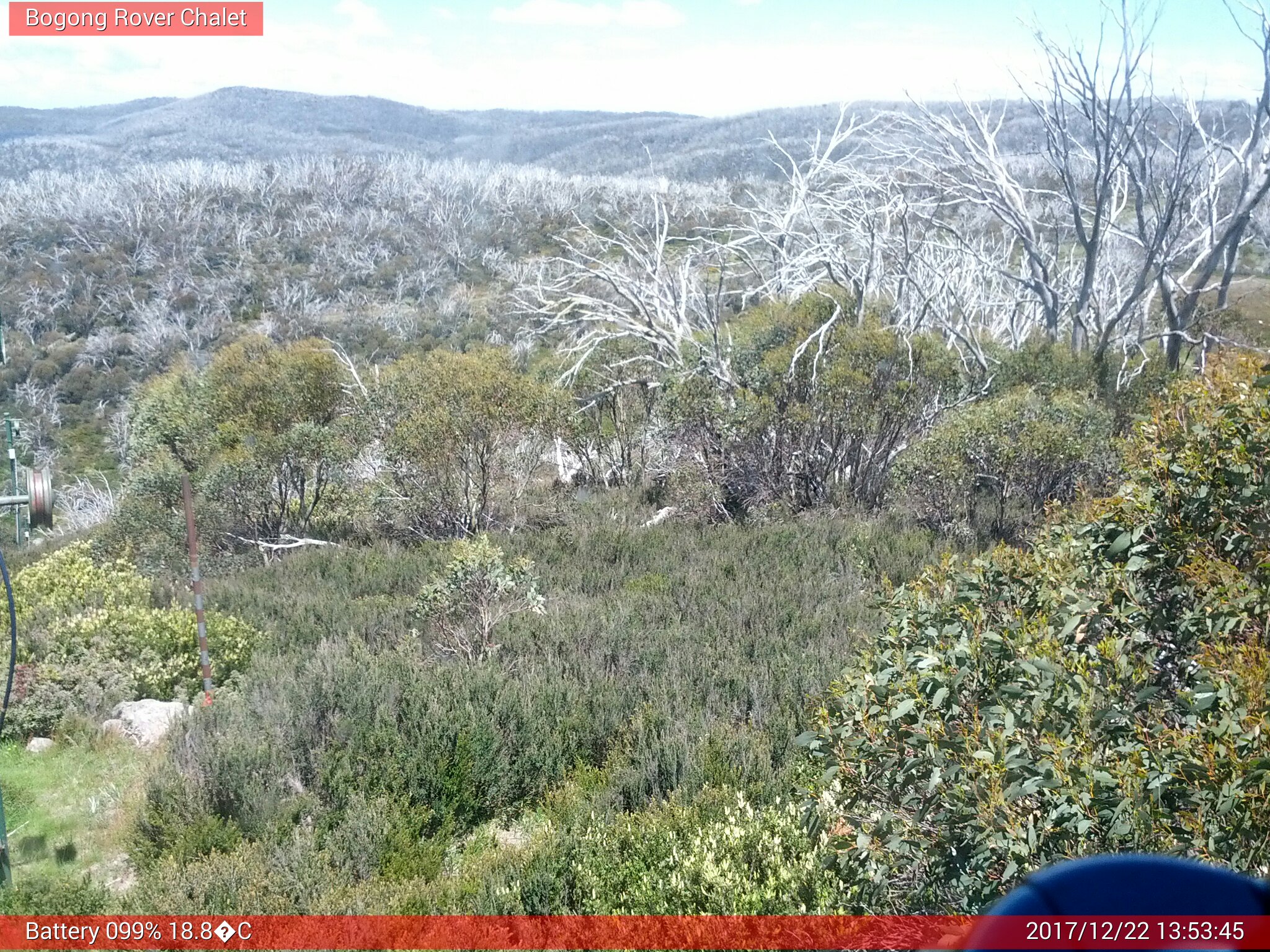 Bogong Web Cam 1:53pm Friday 22nd of December 2017