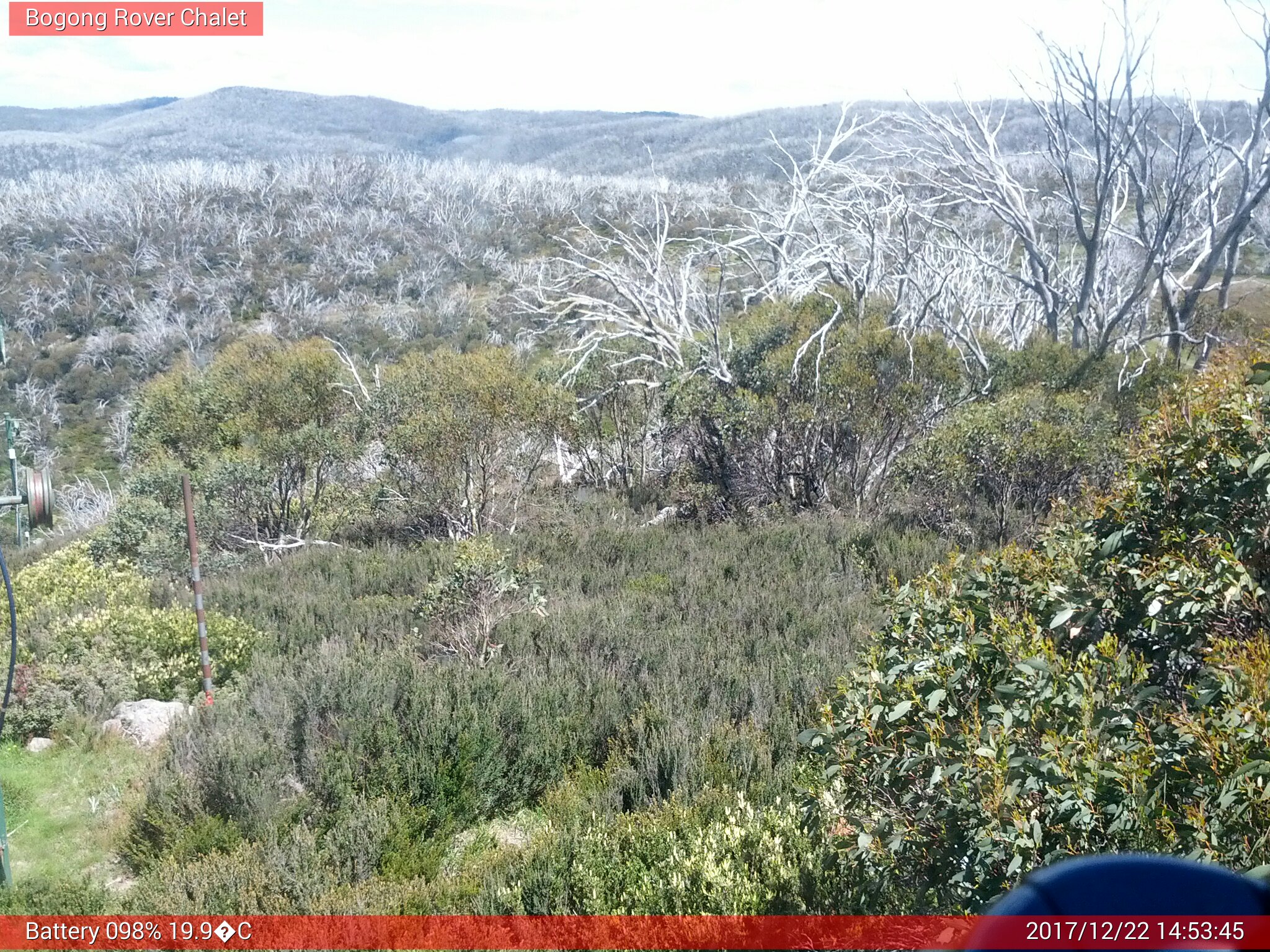 Bogong Web Cam 2:53pm Friday 22nd of December 2017