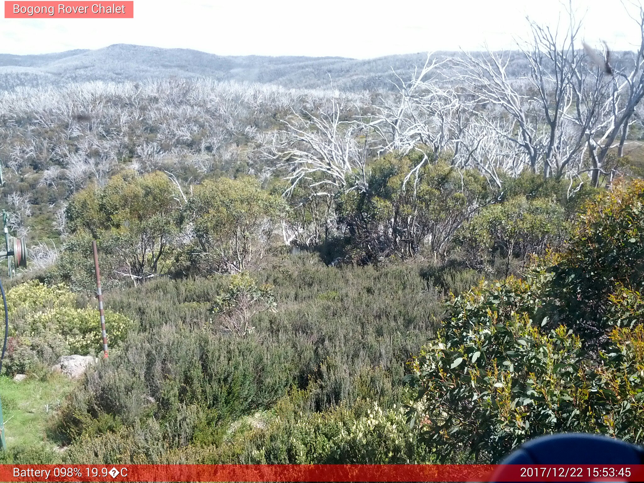 Bogong Web Cam 3:53pm Friday 22nd of December 2017