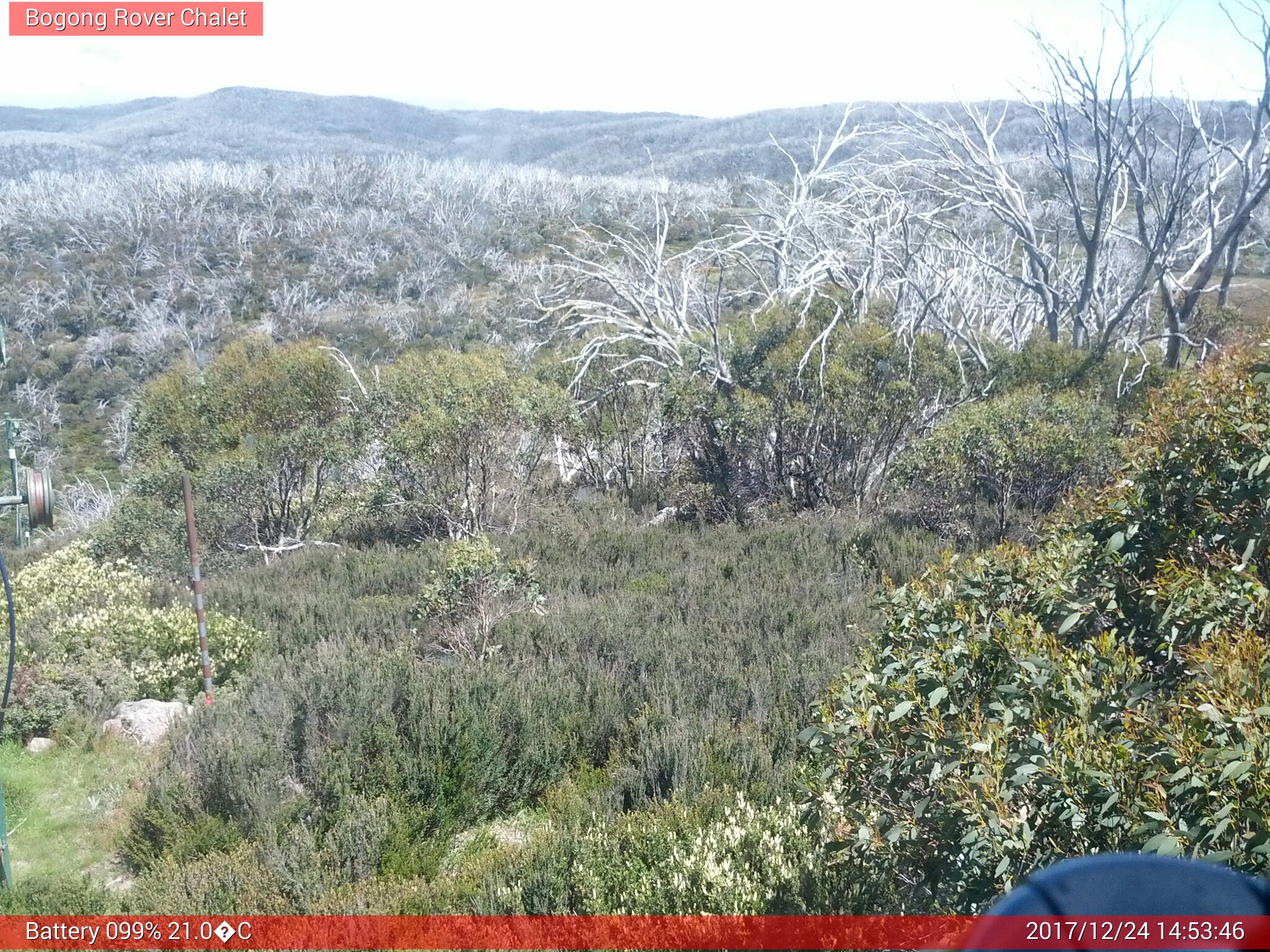 Bogong Web Cam 2:53pm Sunday 24th of December 2017