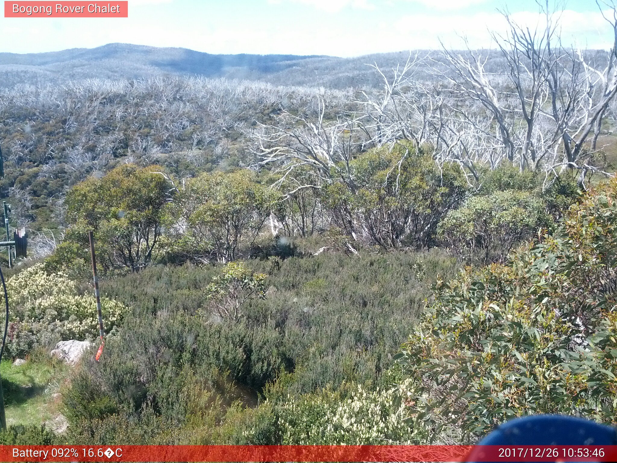 Bogong Web Cam 10:53am Tuesday 26th of December 2017