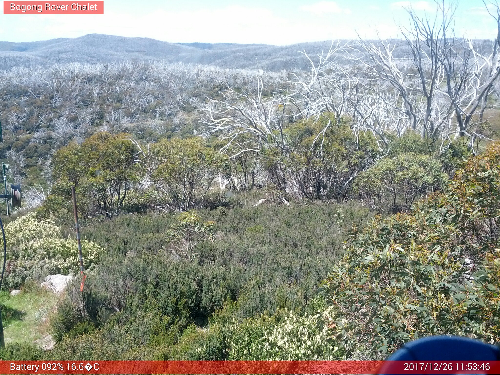 Bogong Web Cam 11:53am Tuesday 26th of December 2017