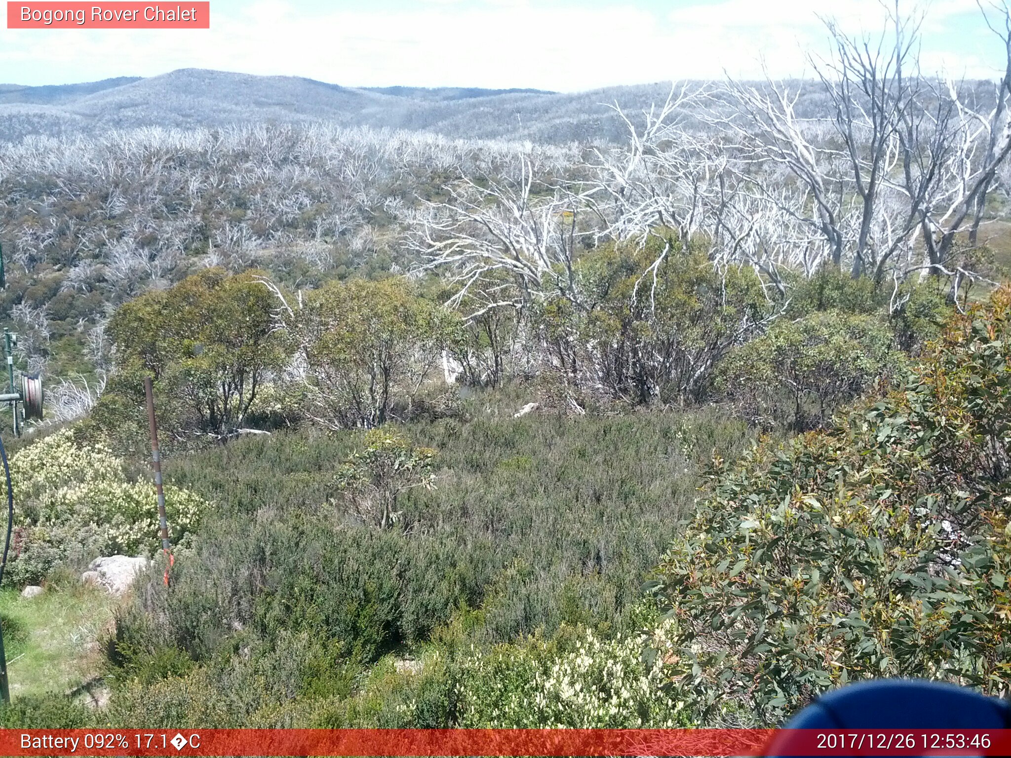 Bogong Web Cam 12:53pm Tuesday 26th of December 2017