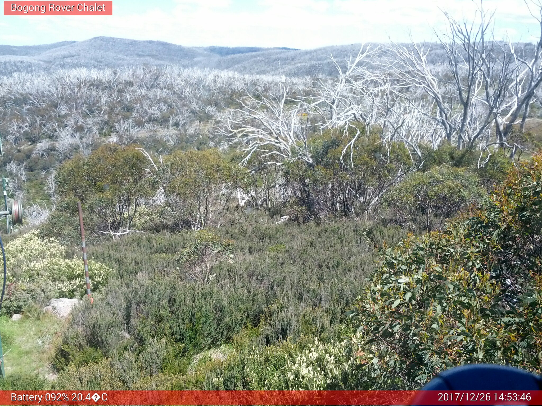 Bogong Web Cam 2:53pm Tuesday 26th of December 2017