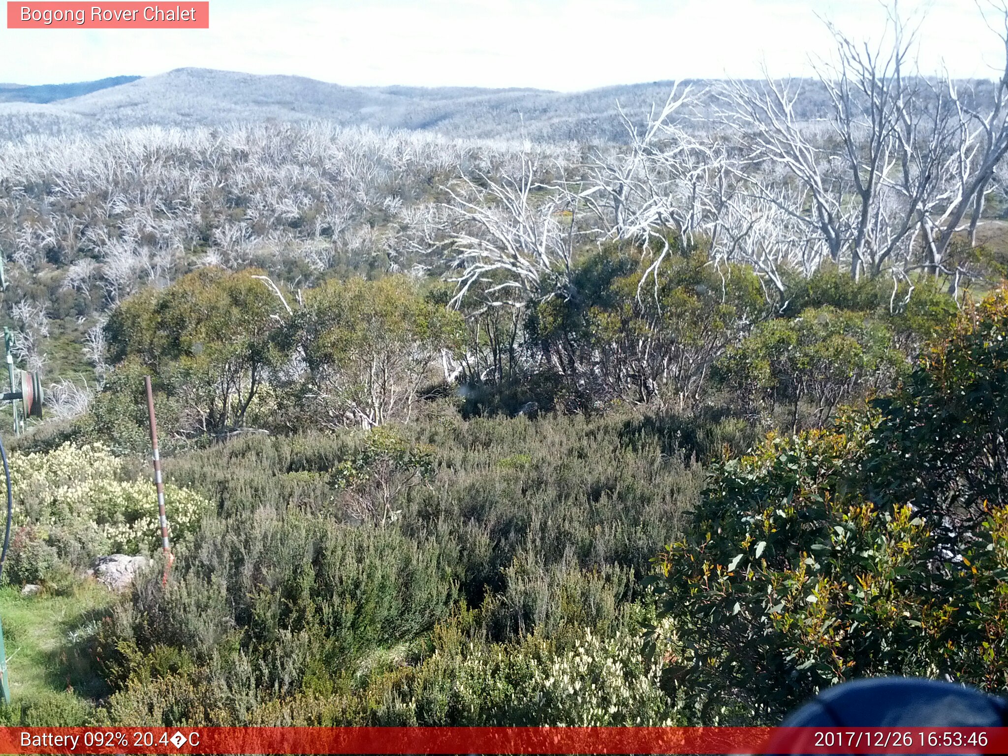 Bogong Web Cam 4:53pm Tuesday 26th of December 2017