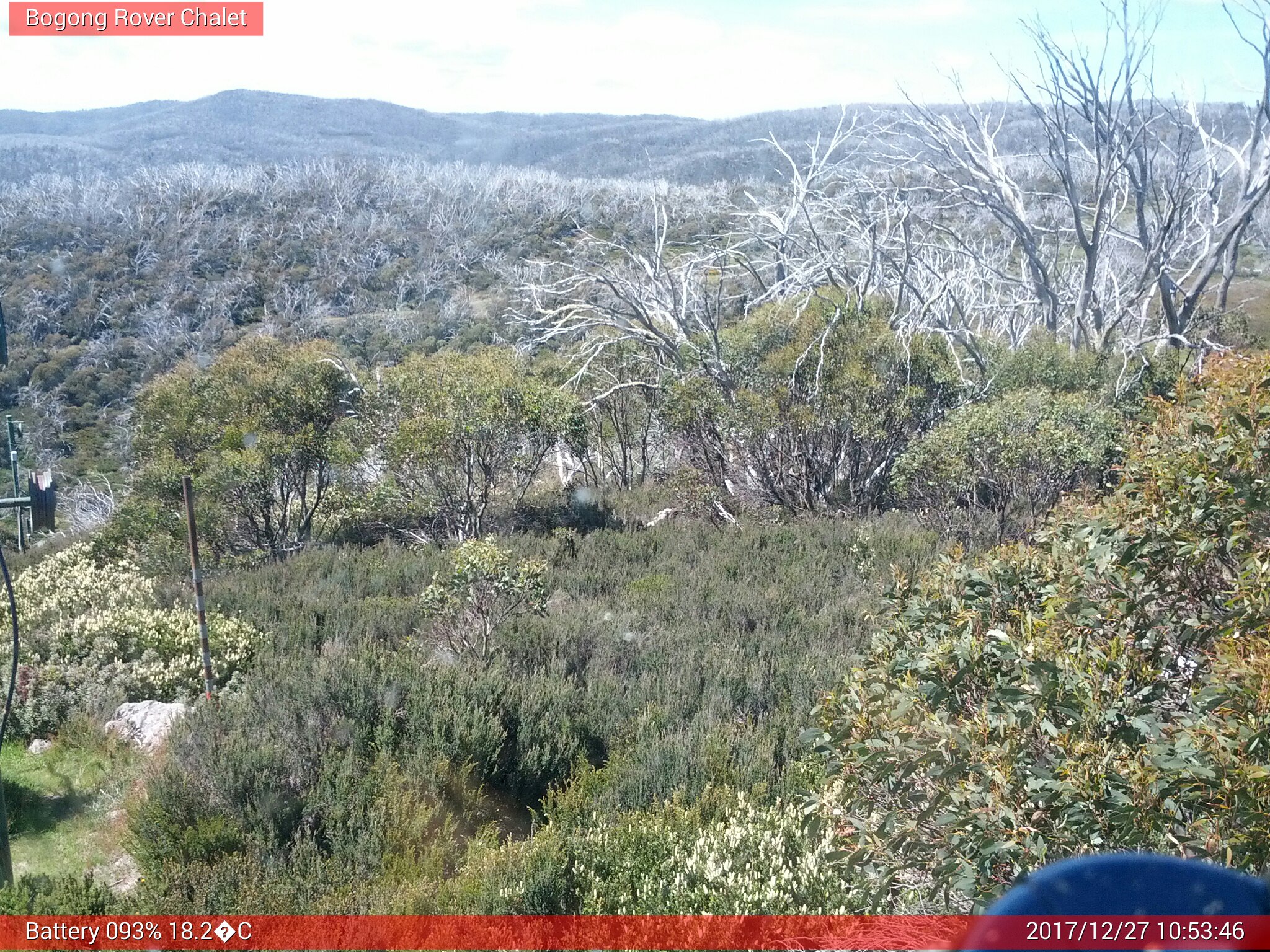 Bogong Web Cam 10:53am Wednesday 27th of December 2017