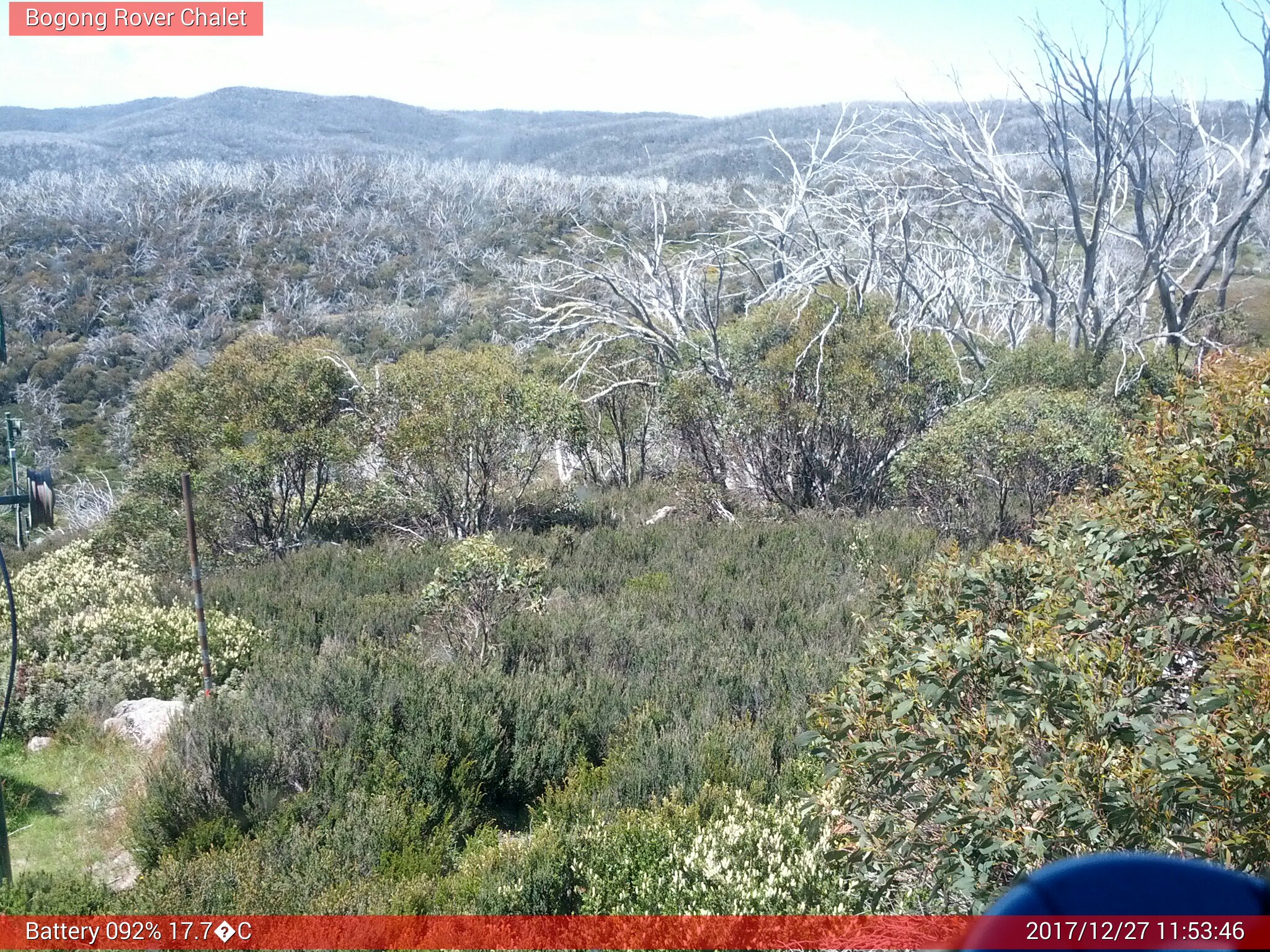 Bogong Web Cam 11:53am Wednesday 27th of December 2017