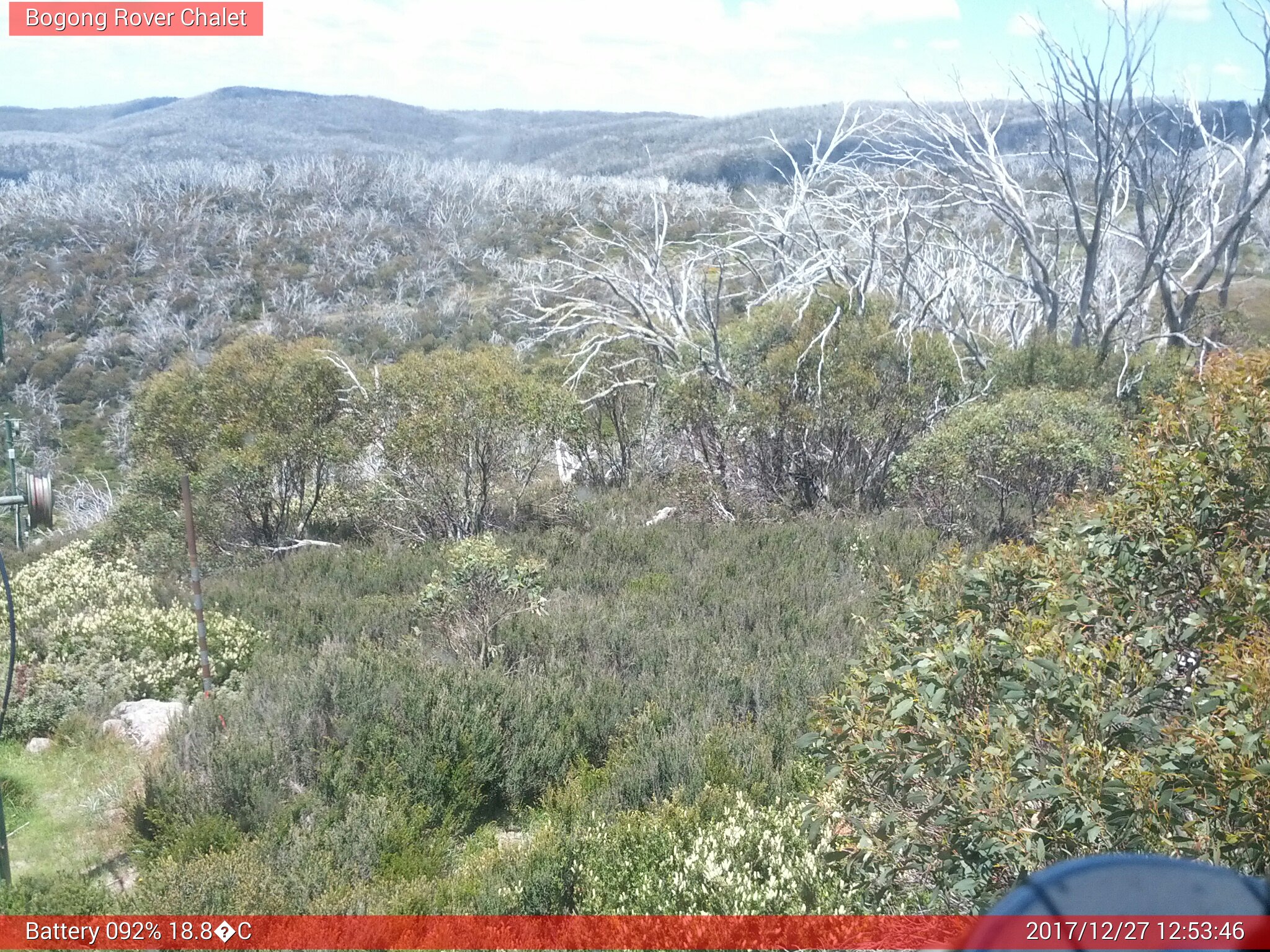 Bogong Web Cam 12:53pm Wednesday 27th of December 2017