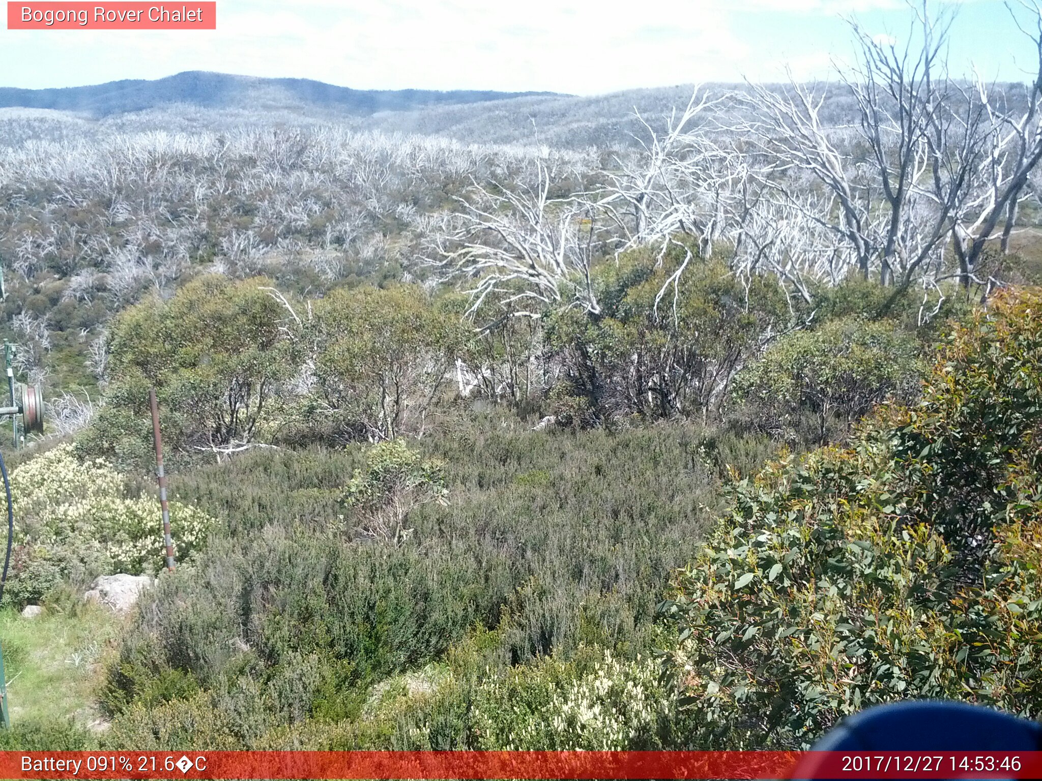 Bogong Web Cam 2:53pm Wednesday 27th of December 2017