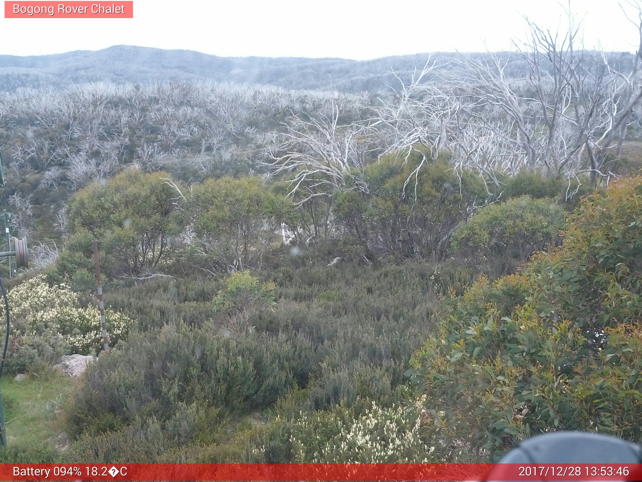 Bogong Web Cam 1:53pm Thursday 28th of December 2017