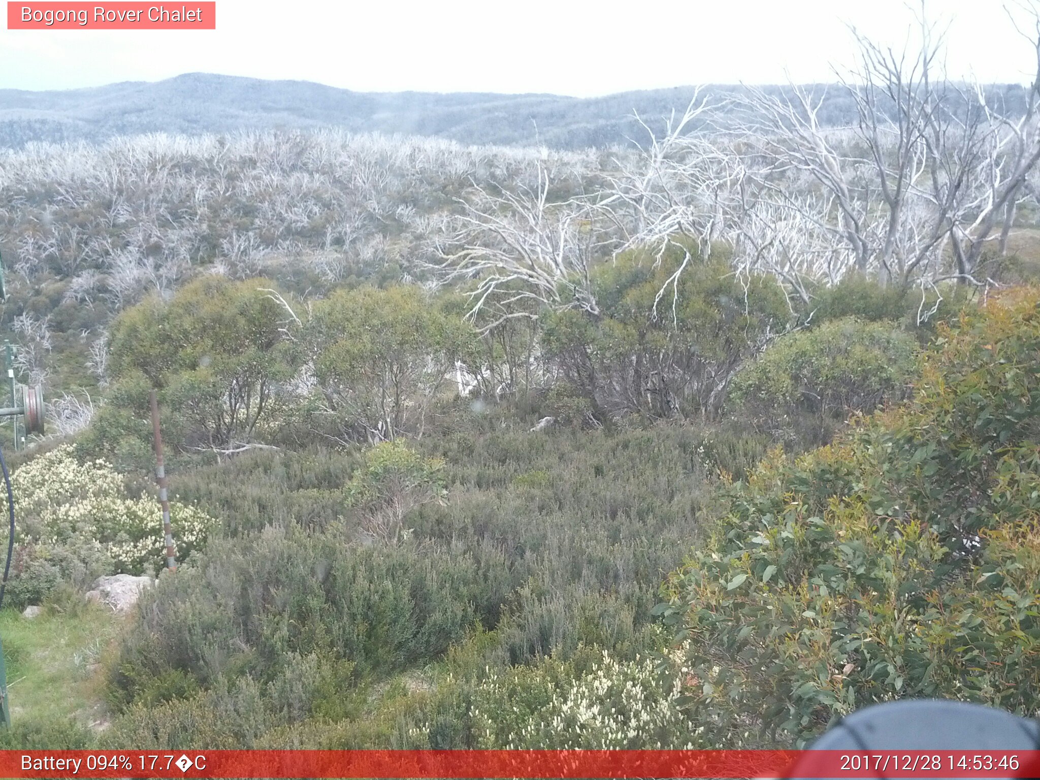 Bogong Web Cam 2:53pm Thursday 28th of December 2017