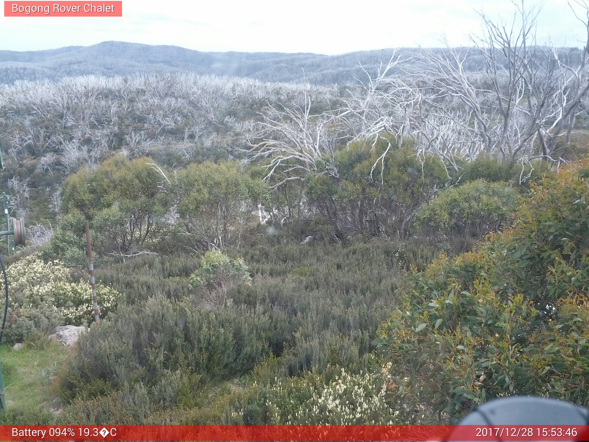 Bogong Web Cam 3:53pm Thursday 28th of December 2017