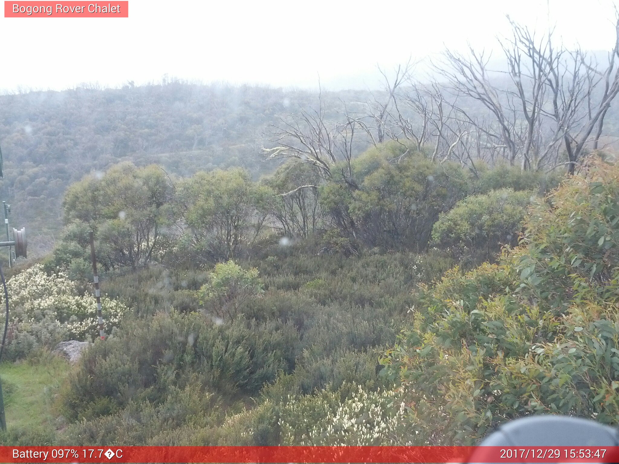 Bogong Web Cam 3:53pm Friday 29th of December 2017