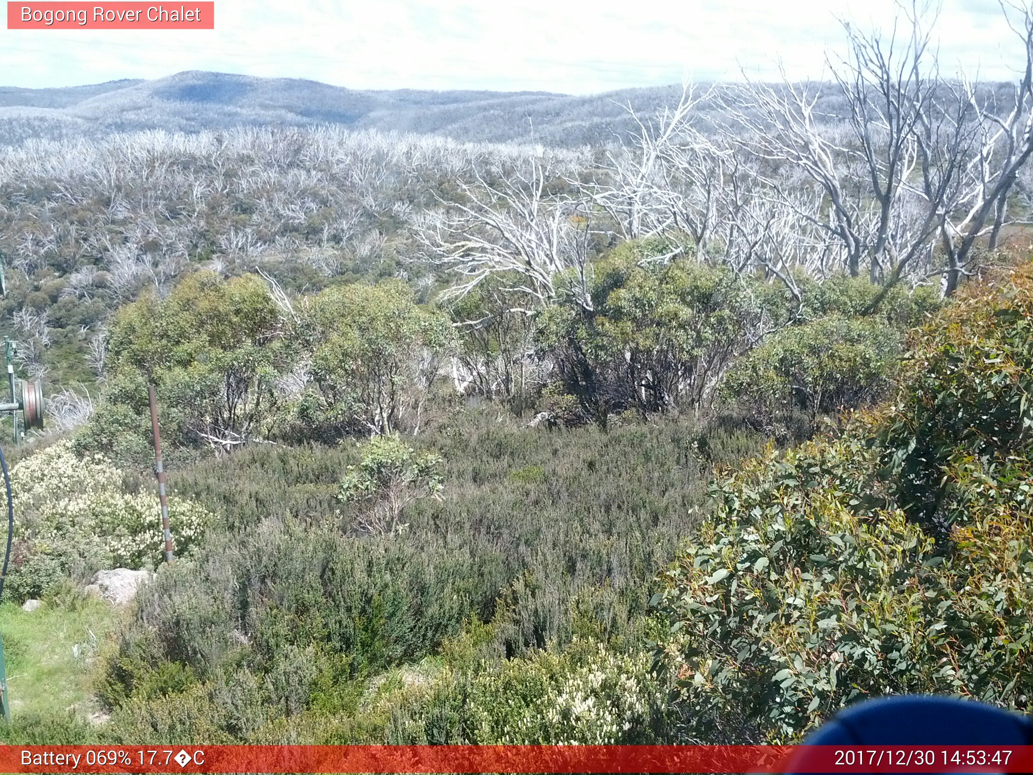 Bogong Web Cam 2:53pm Saturday 30th of December 2017