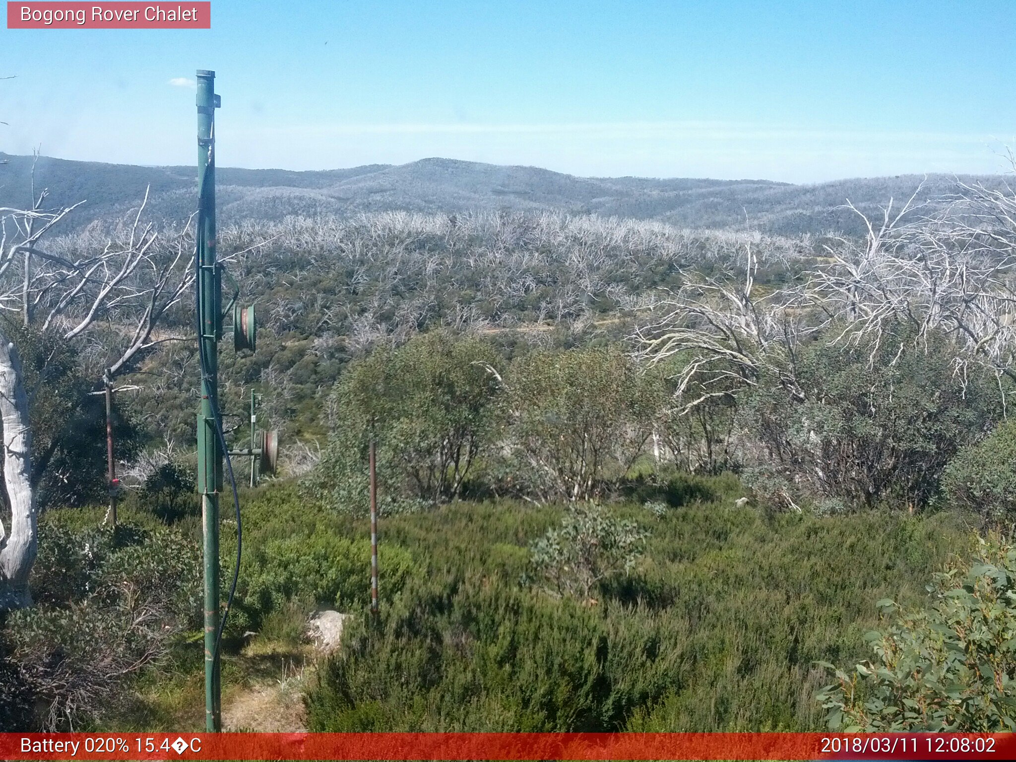 Bogong Web Cam 12:08pm Sunday 11th of March 2018