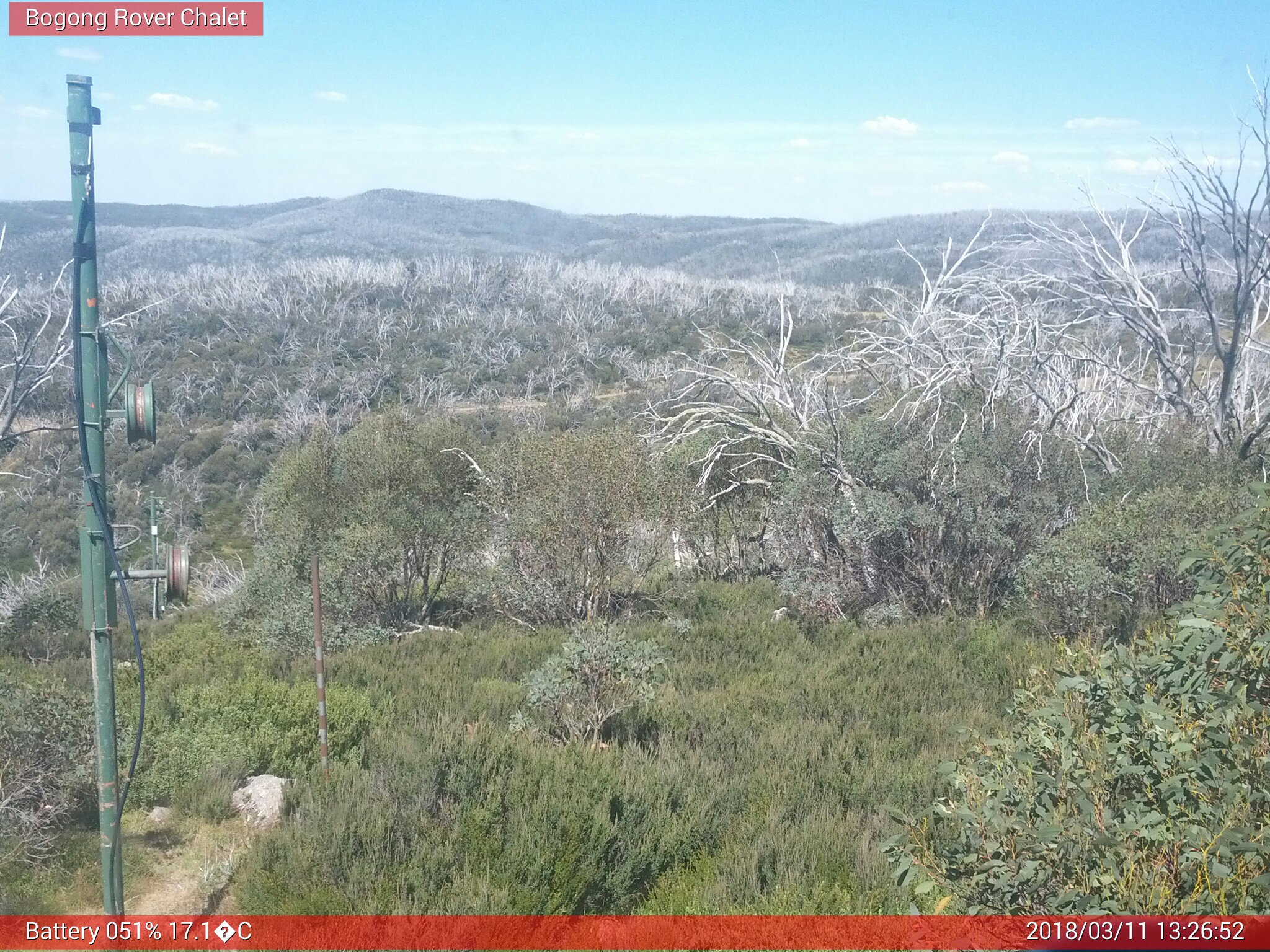 Bogong Web Cam 1:26pm Sunday 11th of March 2018