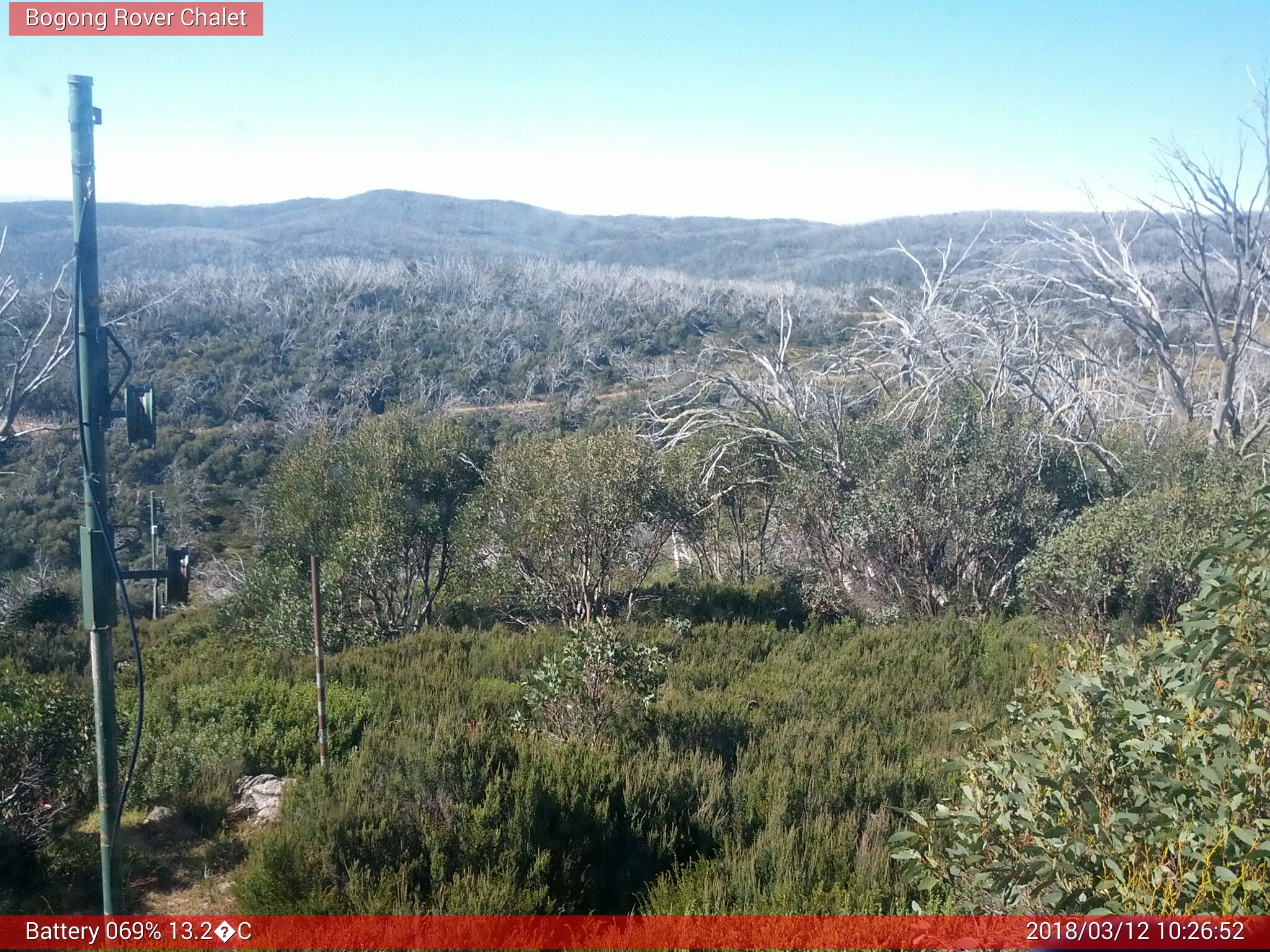 Bogong Web Cam 10:26am Monday 12th of March 2018