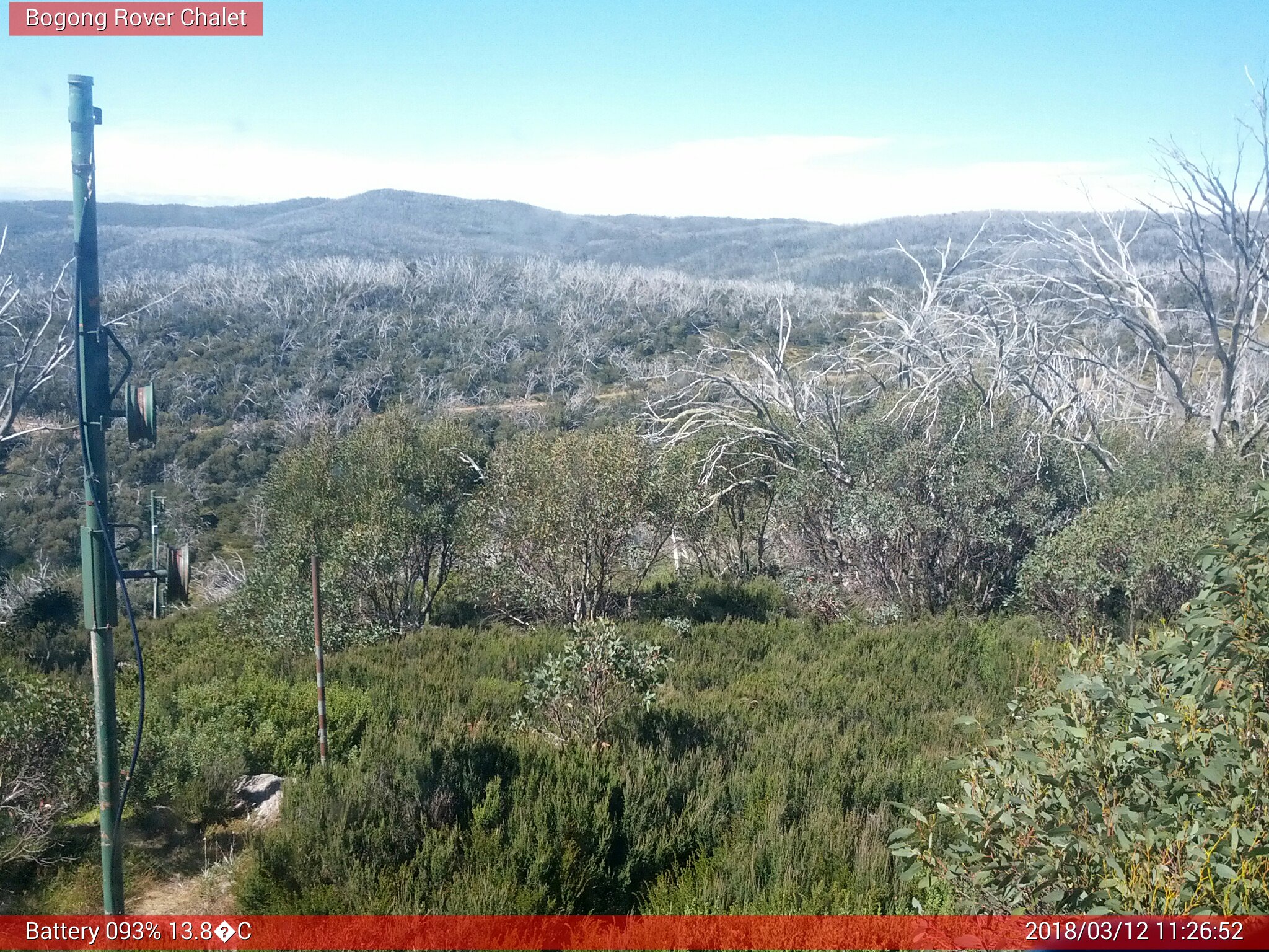 Bogong Web Cam 11:26am Monday 12th of March 2018