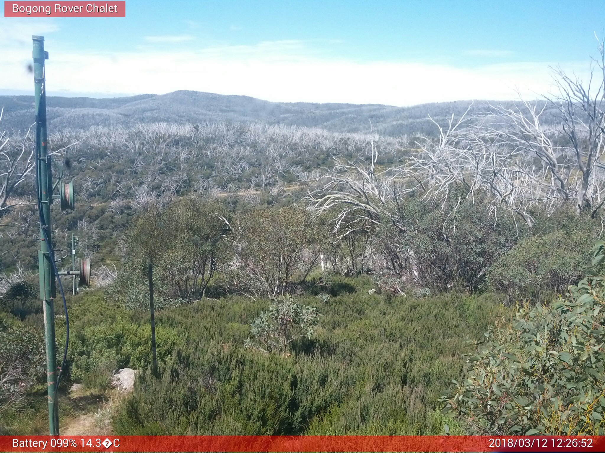 Bogong Web Cam 12:26pm Monday 12th of March 2018