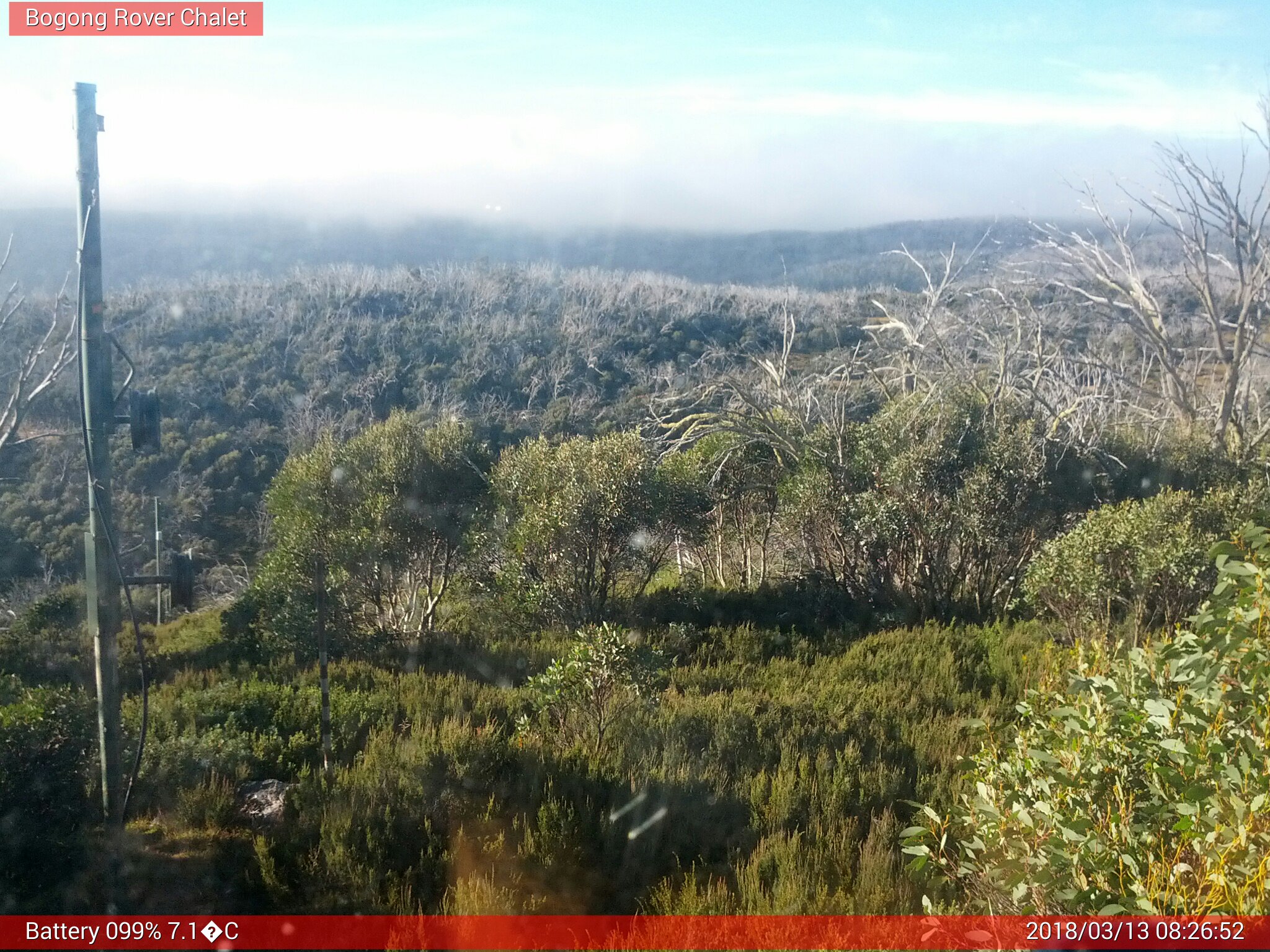 Bogong Web Cam 8:26am Tuesday 13th of March 2018