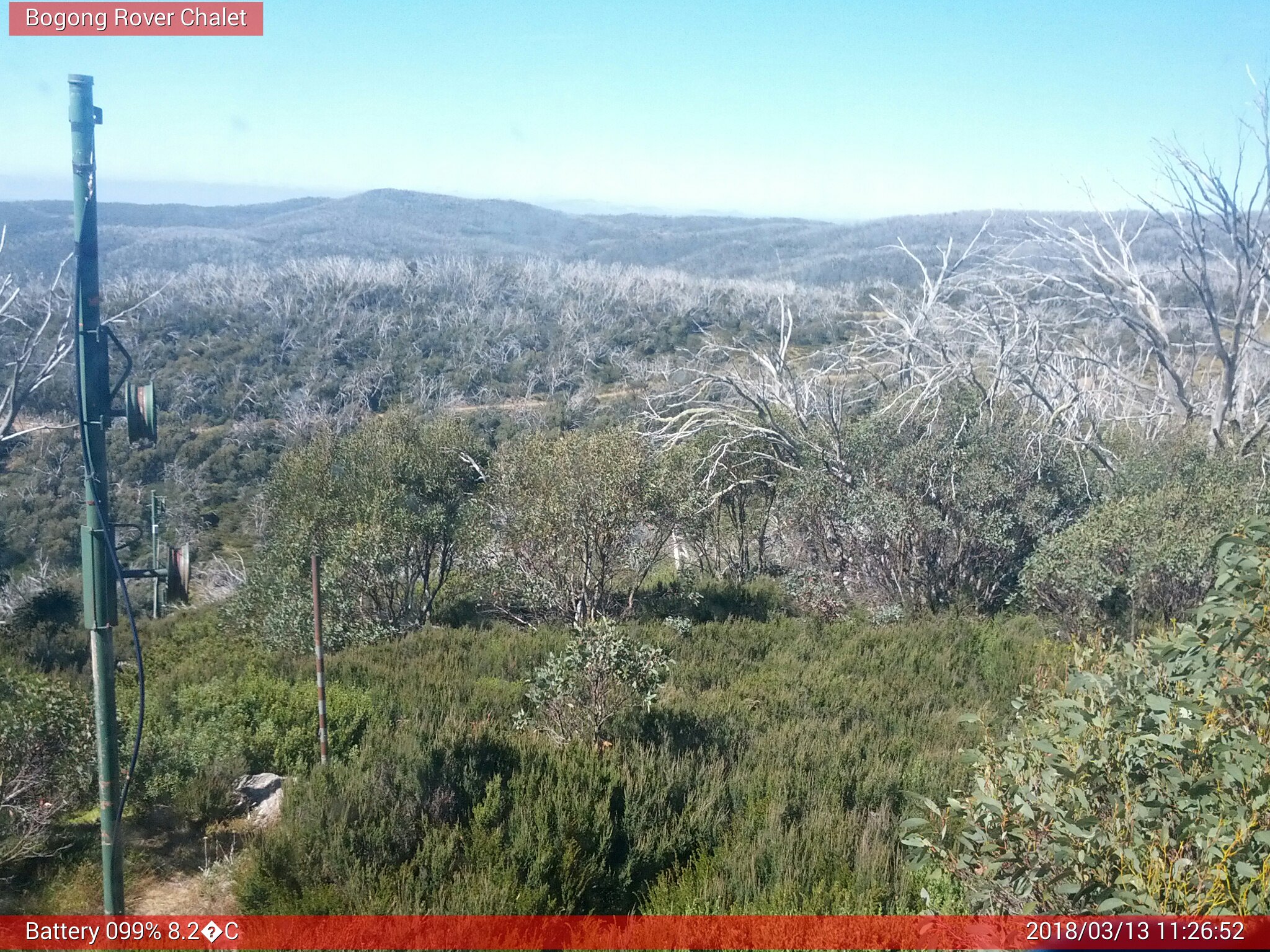 Bogong Web Cam 11:26am Tuesday 13th of March 2018