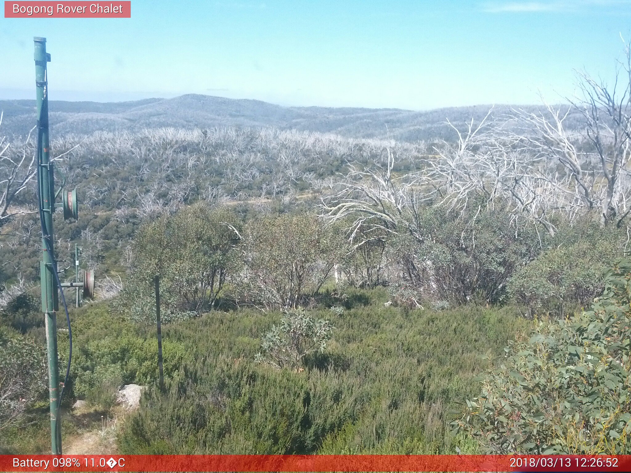 Bogong Web Cam 12:26pm Tuesday 13th of March 2018