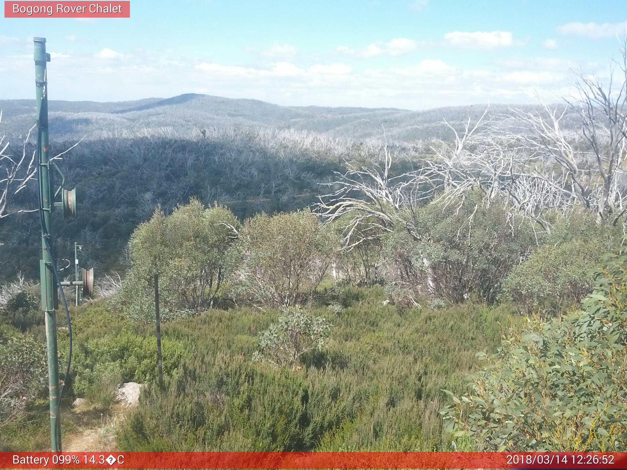 Bogong Web Cam 12:26pm Wednesday 14th of March 2018