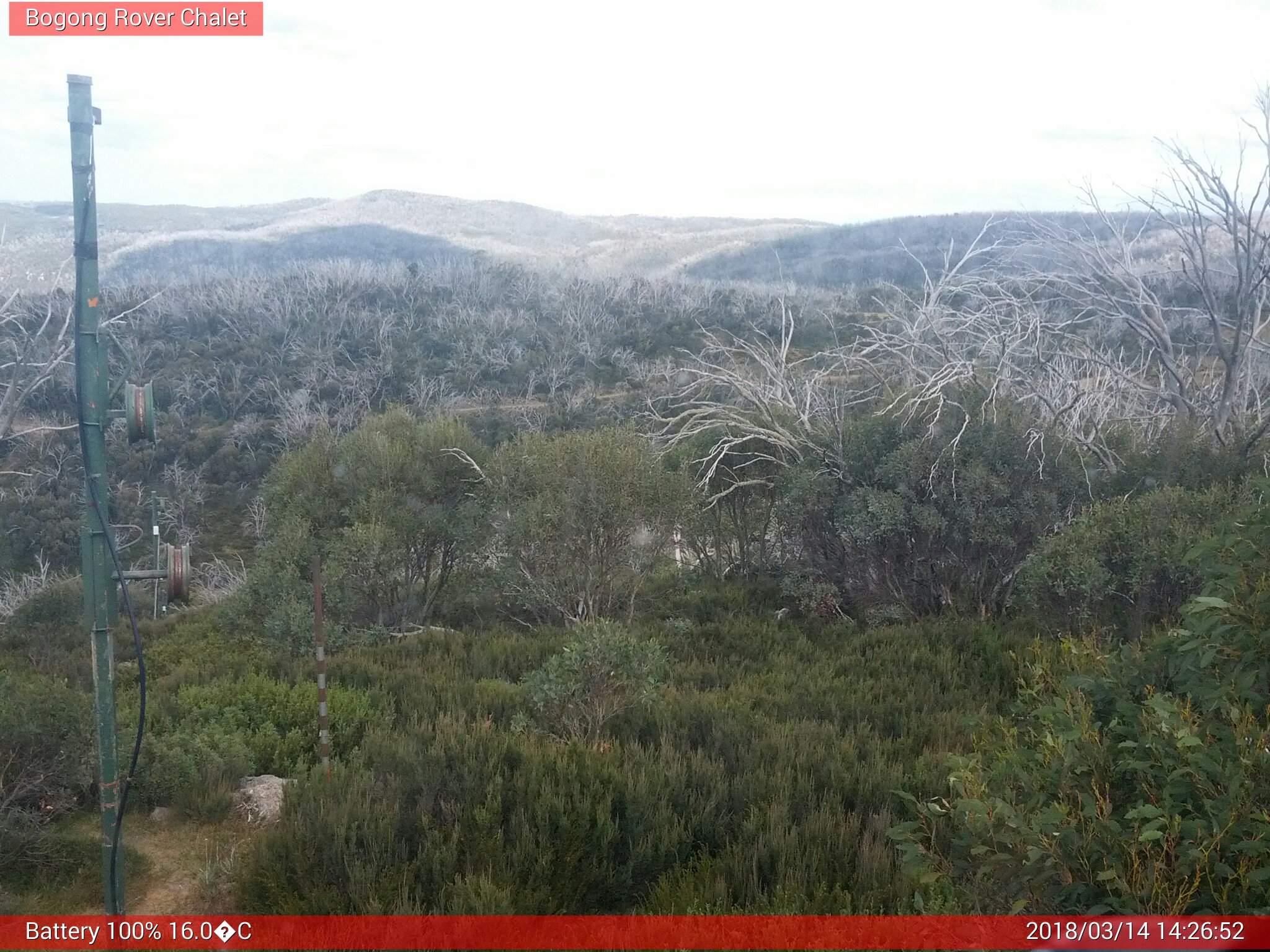 Bogong Web Cam 2:26pm Wednesday 14th of March 2018