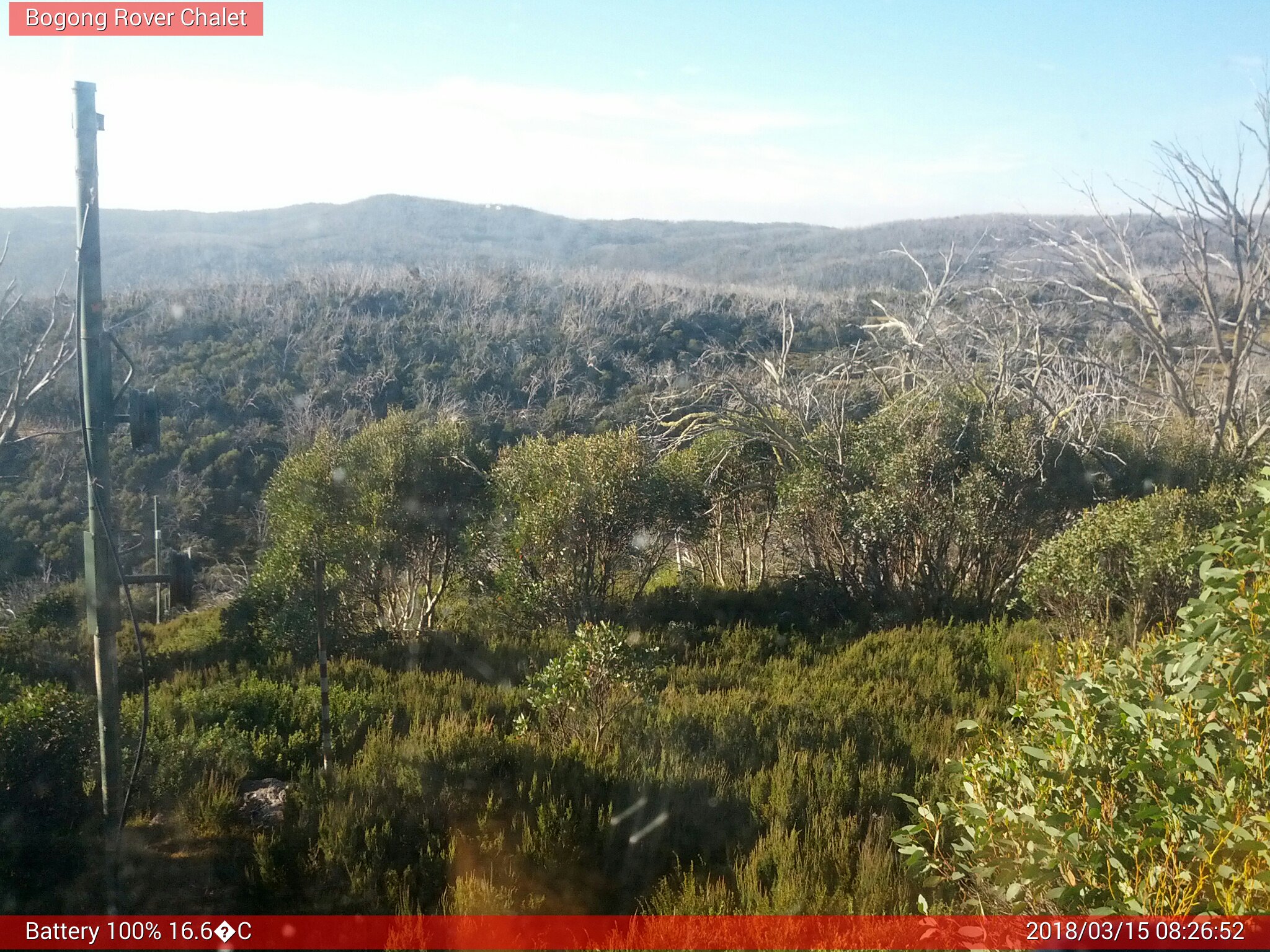 Bogong Web Cam 8:26am Thursday 15th of March 2018