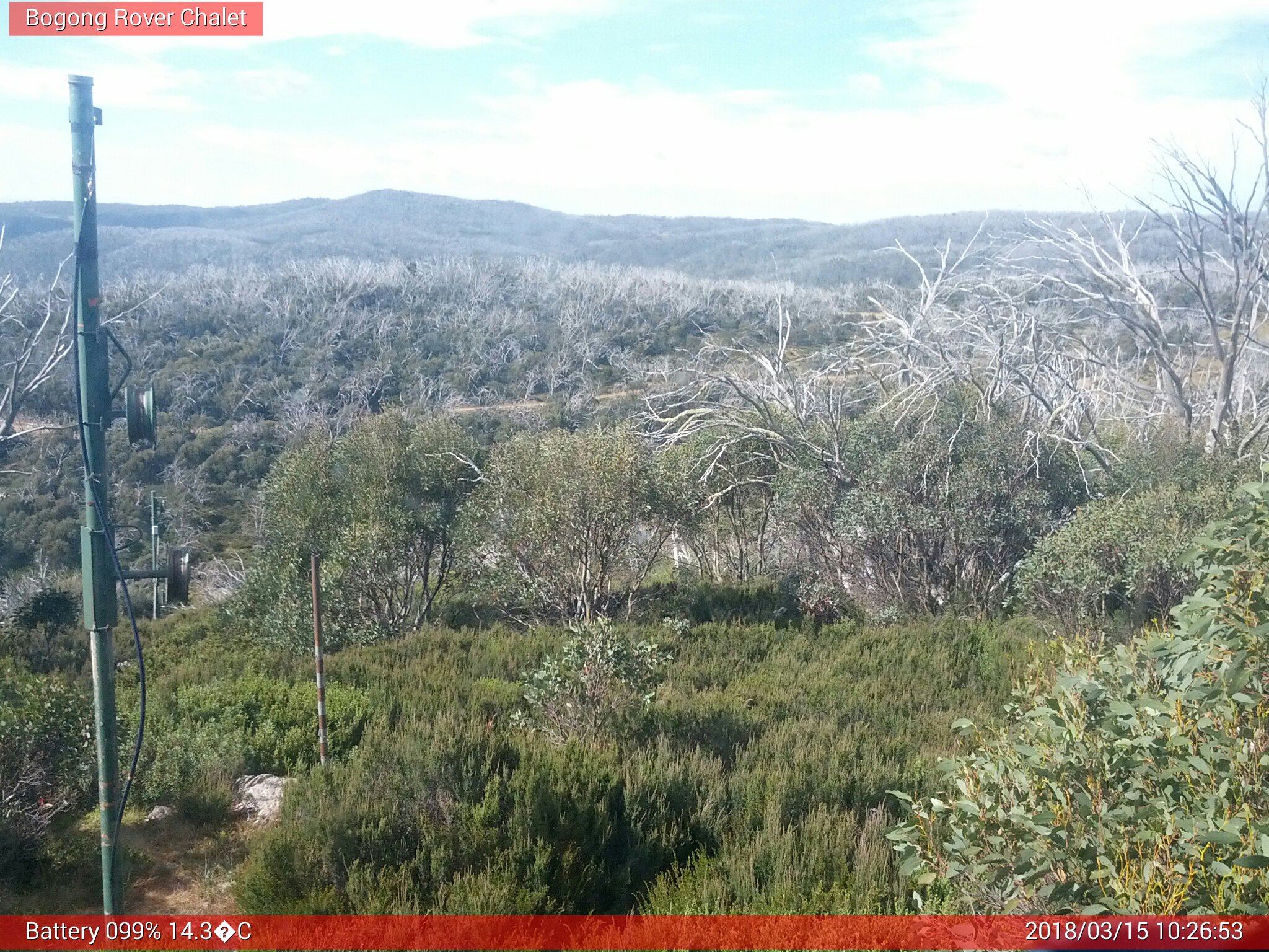 Bogong Web Cam 10:26am Thursday 15th of March 2018