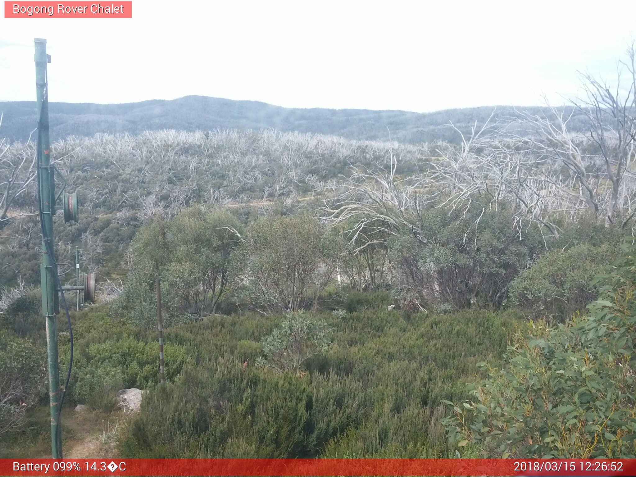 Bogong Web Cam 12:26pm Thursday 15th of March 2018