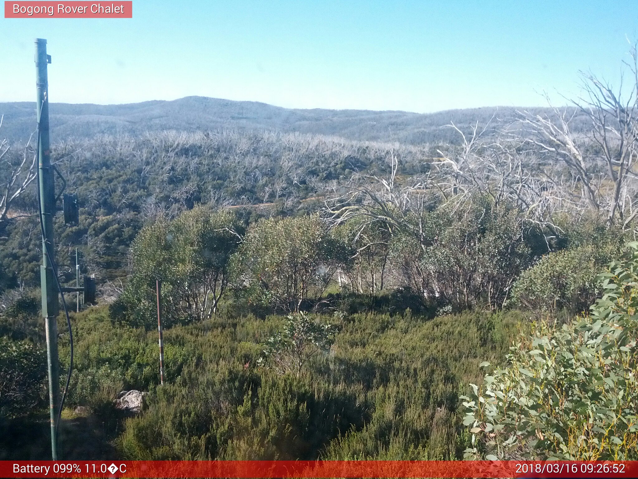 Bogong Web Cam 9:26am Friday 16th of March 2018