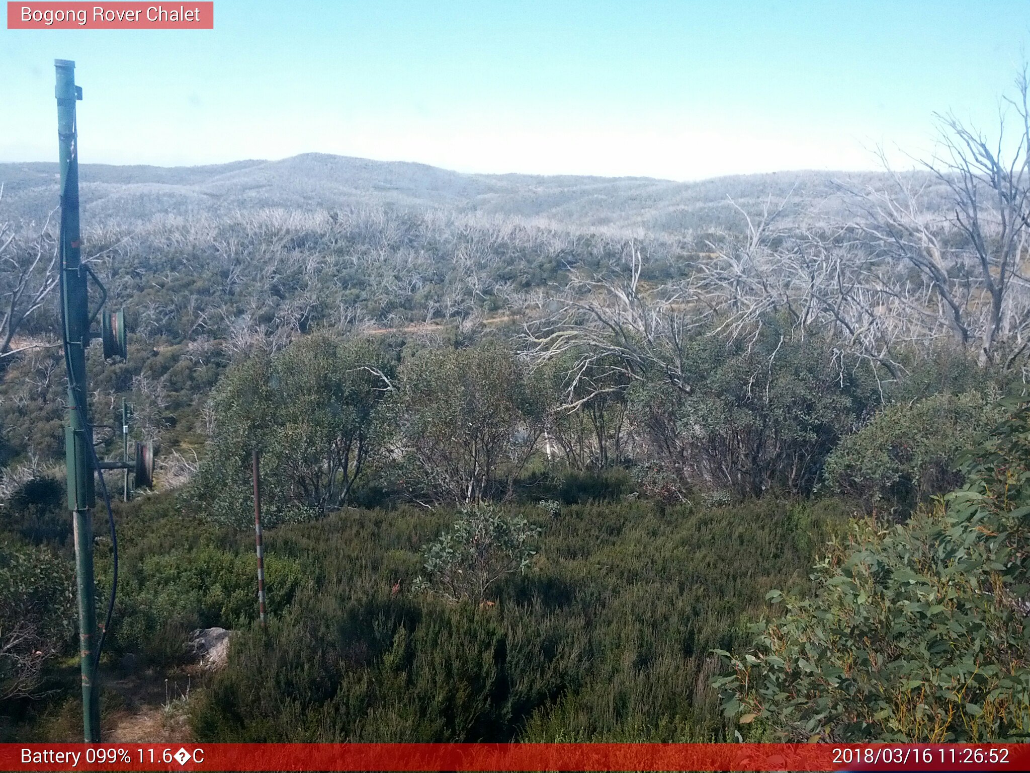 Bogong Web Cam 11:26am Friday 16th of March 2018